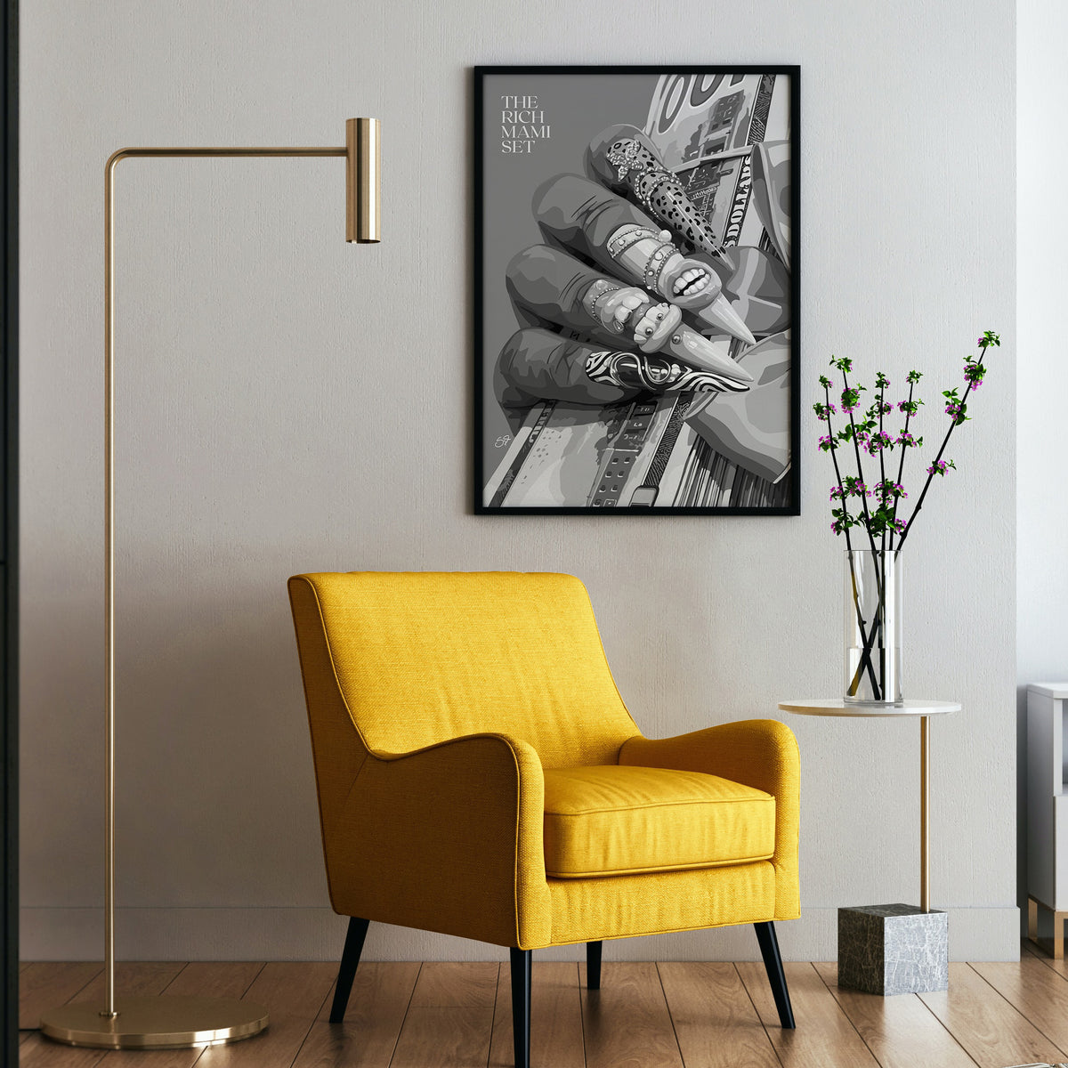 The Rich Mami Set (B/W)-wall art print featuring decorative artistic design suitable for living rooms, offices, and schools by SmardArt. Elevate your space with Black wall art that speaks to culture, identity, and creativity. At Smard, we celebrate artistry made with melanin, bringing powerful and inspiring designs to life.