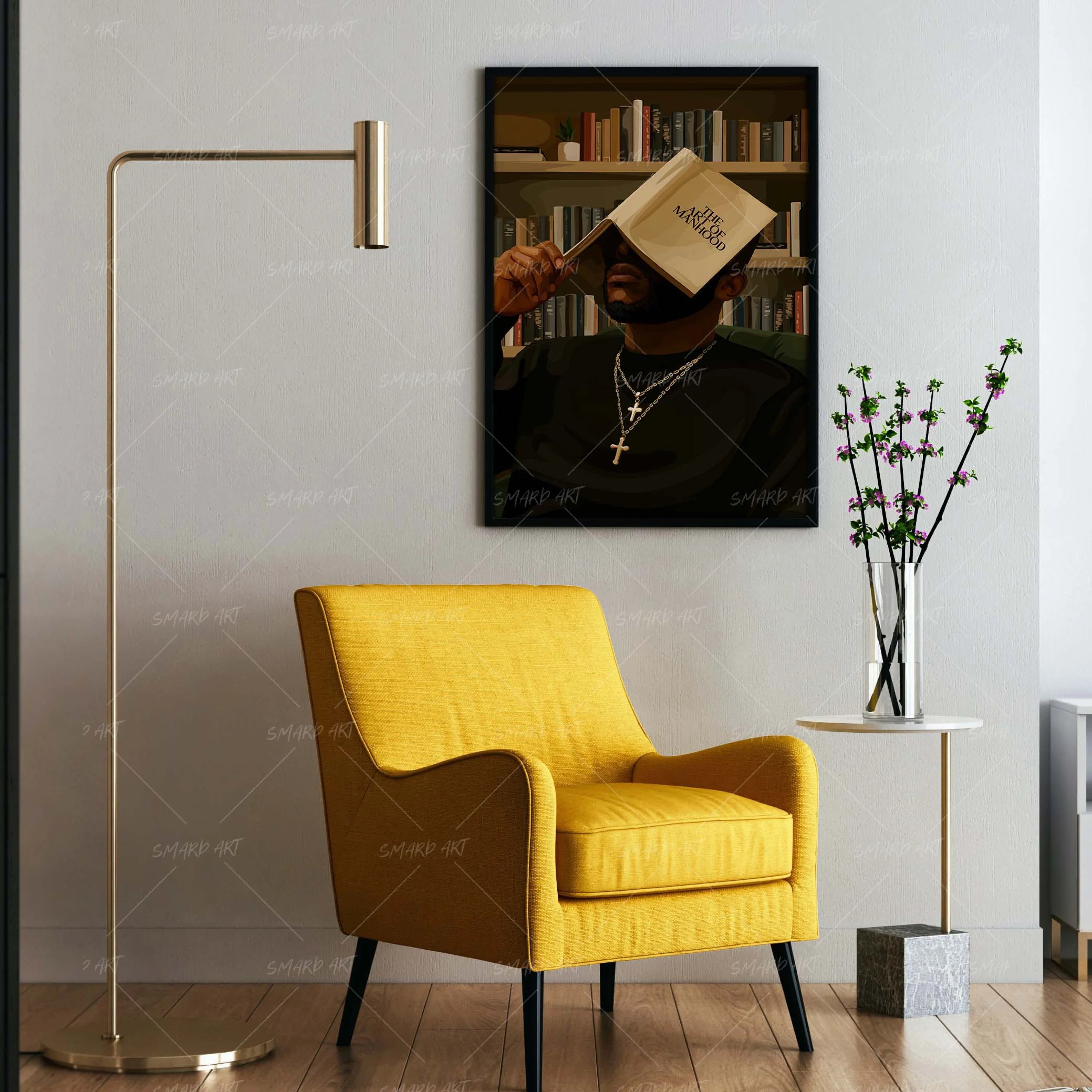 The Art Of Manhood-wall art print featuring decorative artistic design suitable for living rooms, offices, and schools by SmardArt. Elevate your space with Black wall art that speaks to culture, identity, and creativity. At Smard, we celebrate artistry made with melanin, bringing powerful and inspiring designs to life.
