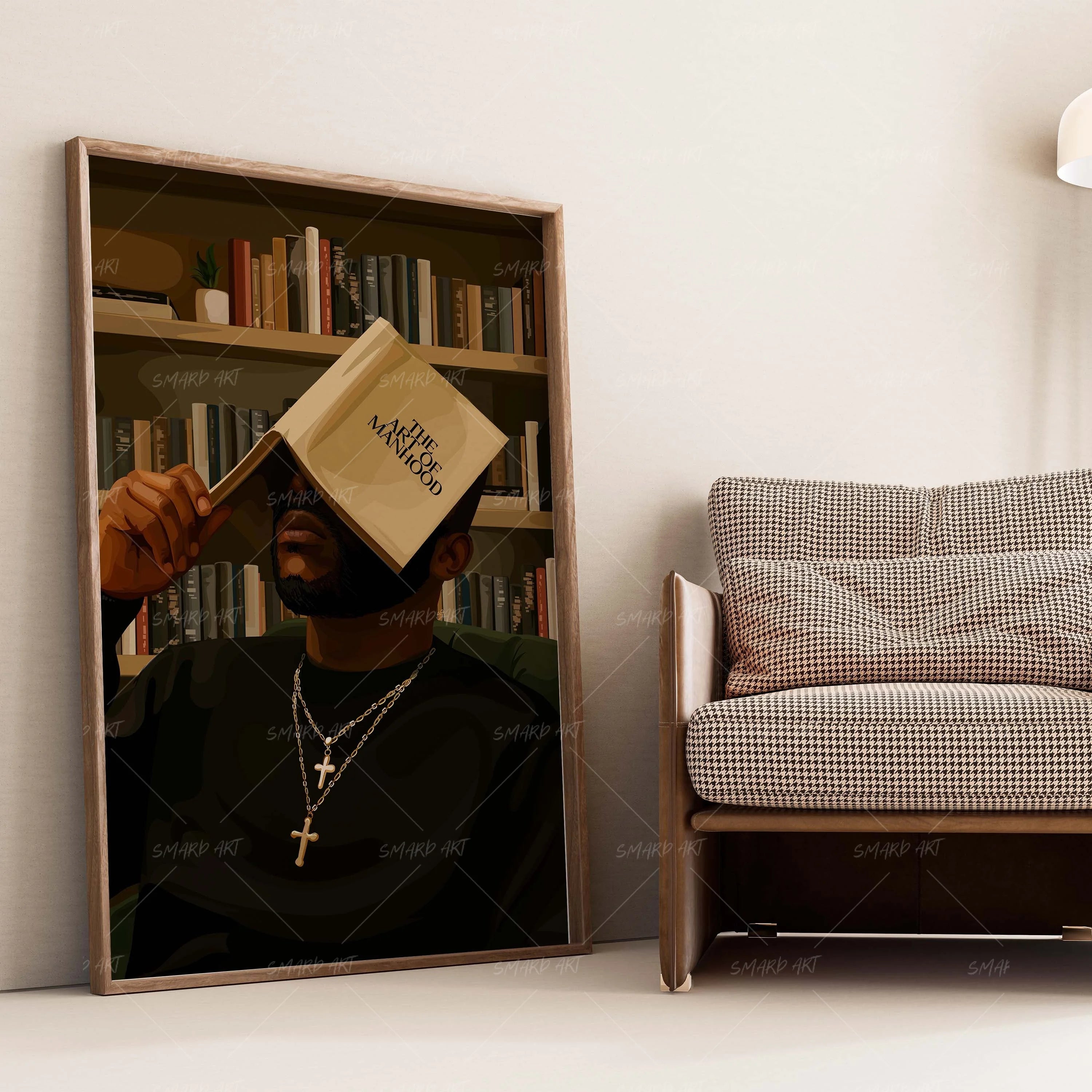 The Art Of Manhood-wall art print featuring decorative artistic design suitable for living rooms, offices, and schools by SmardArt. Elevate your space with Black wall art that speaks to culture, identity, and creativity. At Smard, we celebrate artistry made with melanin, bringing powerful and inspiring designs to life.