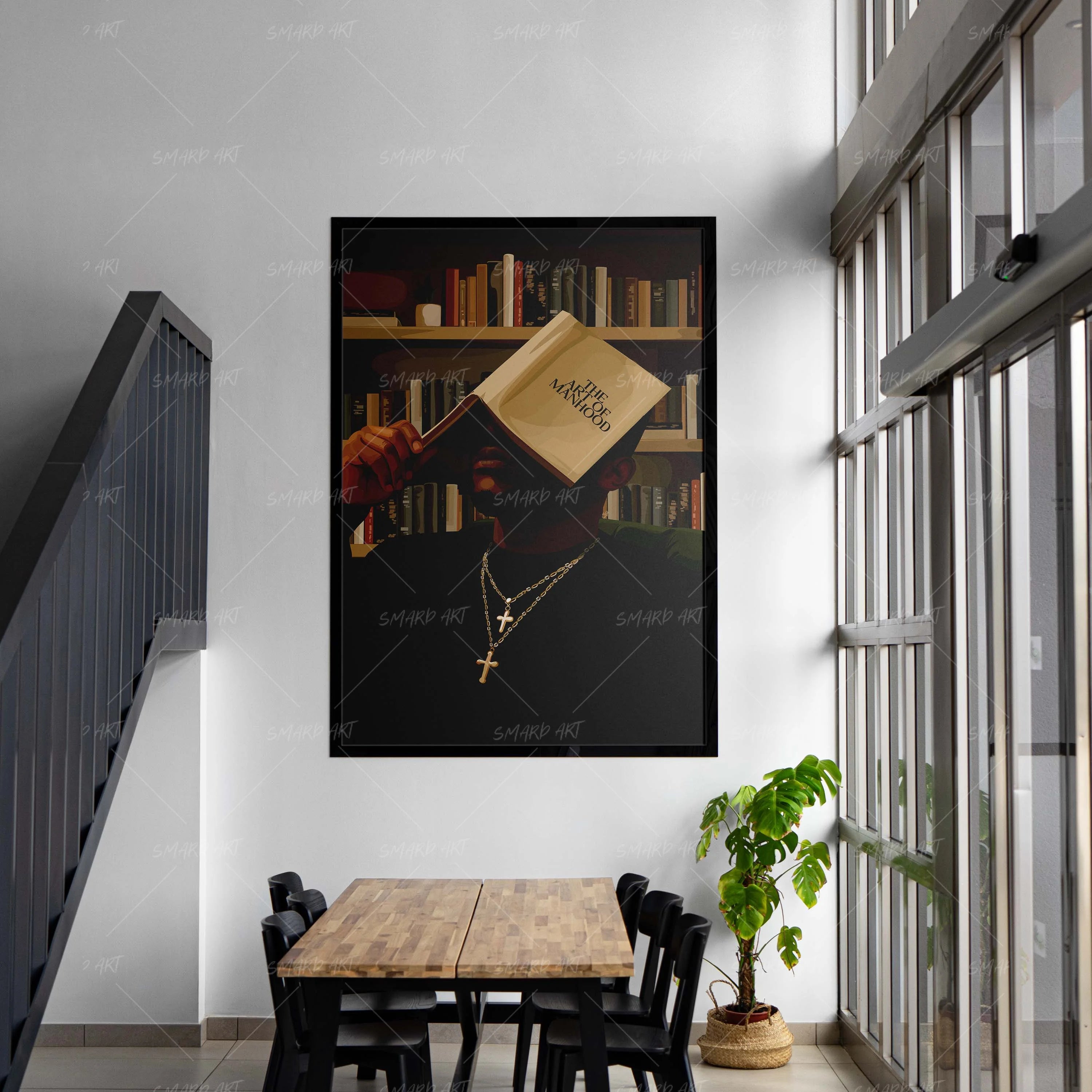 The Art Of Manhood-wall art print featuring decorative artistic design suitable for living rooms, offices, and schools by SmardArt. Elevate your space with Black wall art that speaks to culture, identity, and creativity. At Smard, we celebrate artistry made with melanin, bringing powerful and inspiring designs to life.