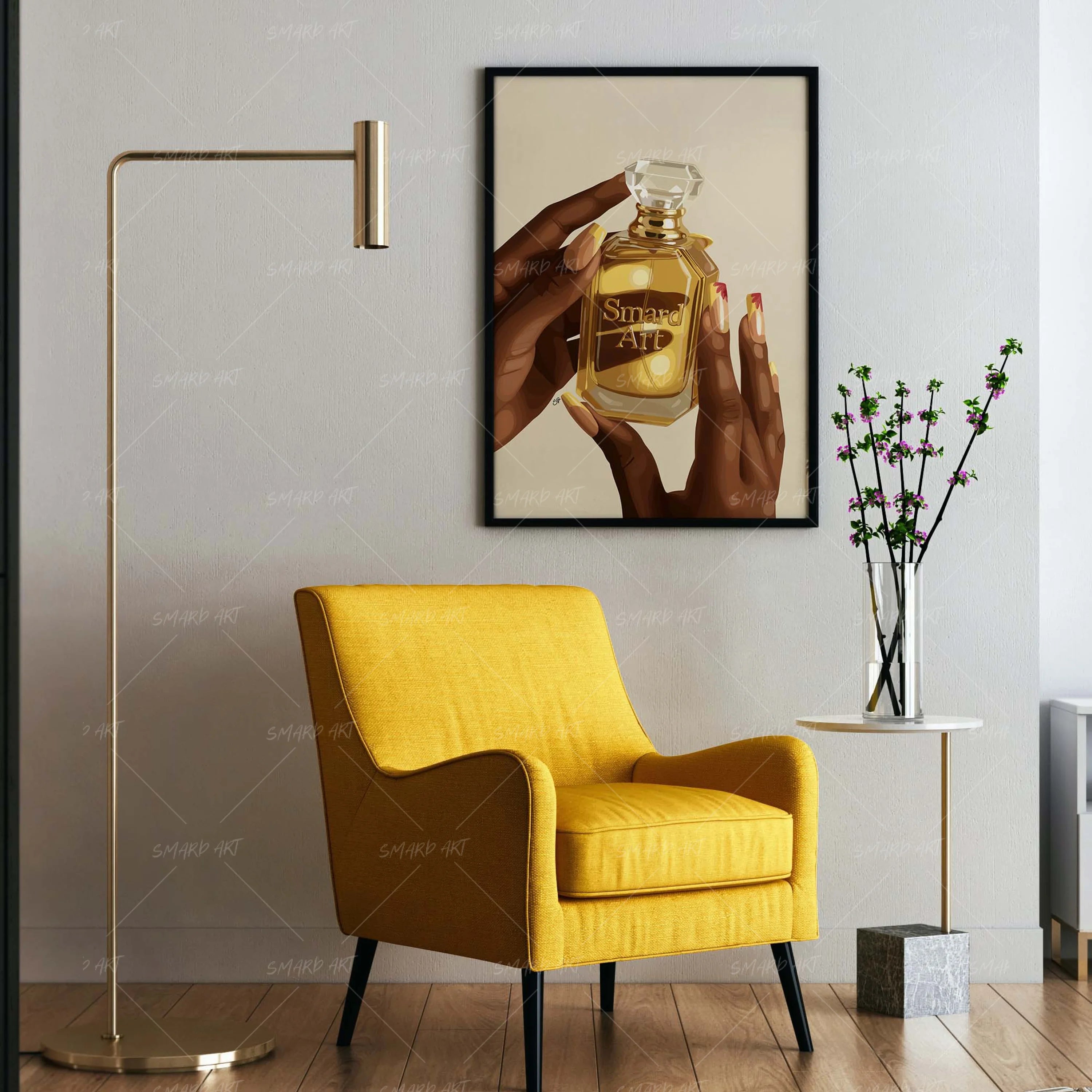 The Art Scent-wall art print featuring decorative artistic design suitable for living rooms, offices, and schools by SmardArt. Elevate your space with Black wall art that speaks to culture, identity, and creativity. At Smard, we celebrate artistry made with melanin, bringing powerful and inspiring designs to life.