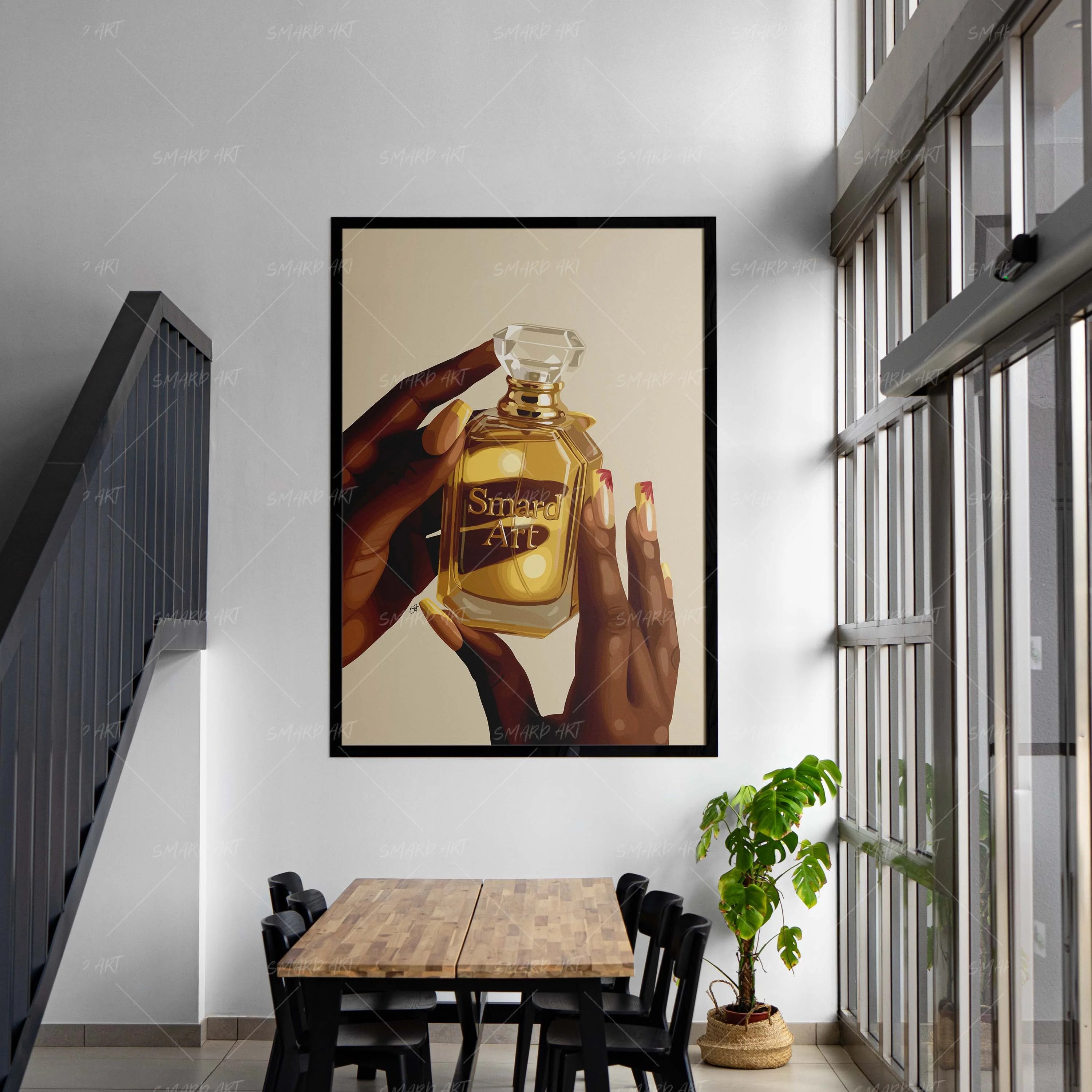 The Art Scent-wall art print featuring decorative artistic design suitable for living rooms, offices, and schools by SmardArt. Elevate your space with Black wall art that speaks to culture, identity, and creativity. At Smard, we celebrate artistry made with melanin, bringing powerful and inspiring designs to life.