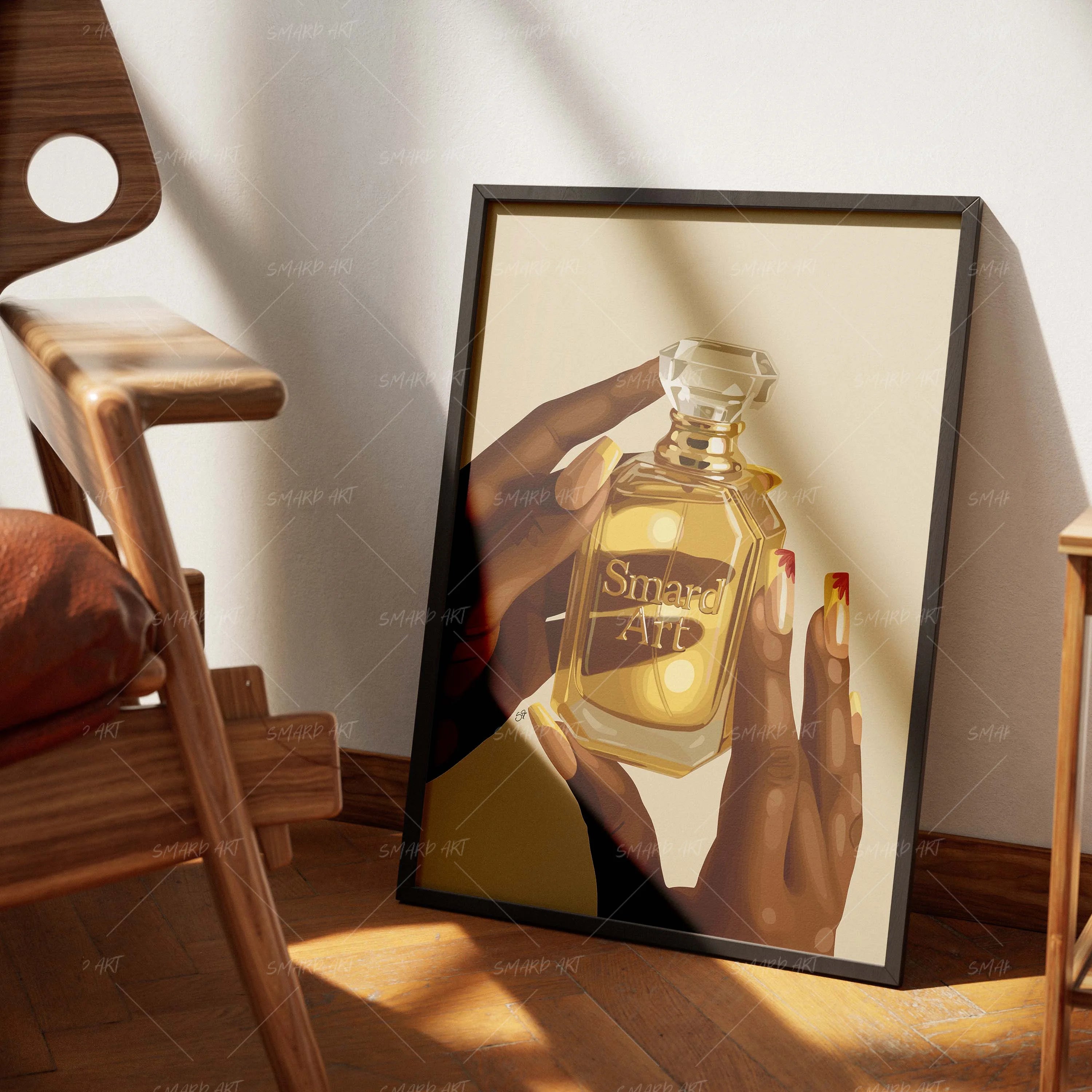 The Art Scent-wall art print featuring decorative artistic design suitable for living rooms, offices, and schools by SmardArt. Elevate your space with Black wall art that speaks to culture, identity, and creativity. At Smard, we celebrate artistry made with melanin, bringing powerful and inspiring designs to life.