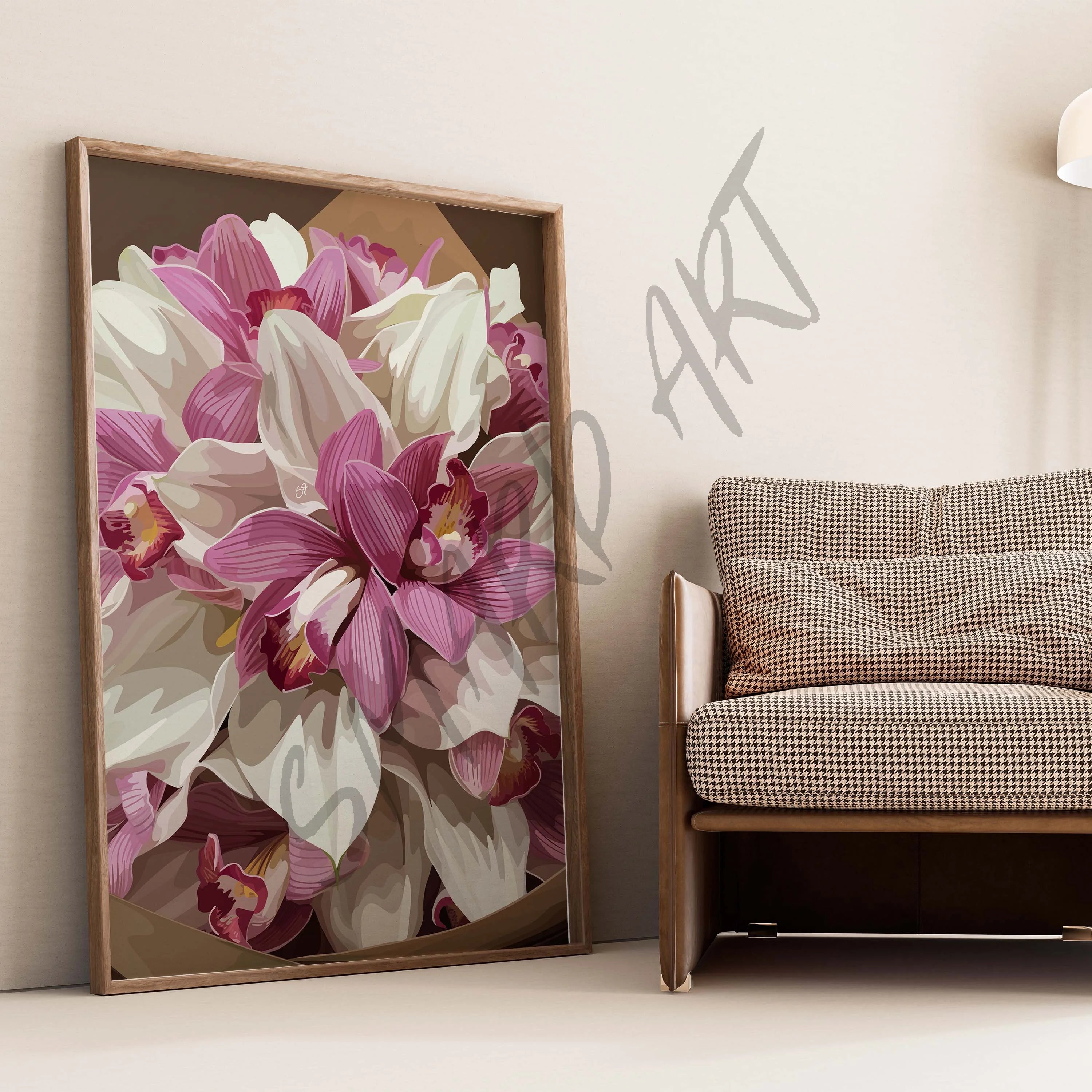 The Bouquet-wall art print featuring decorative artistic design suitable for living rooms, offices, and schools by SmardArt. Elevate your space with Black wall art that speaks to culture, identity, and creativity. At Smard, we celebrate artistry made with melanin, bringing powerful and inspiring designs to life.