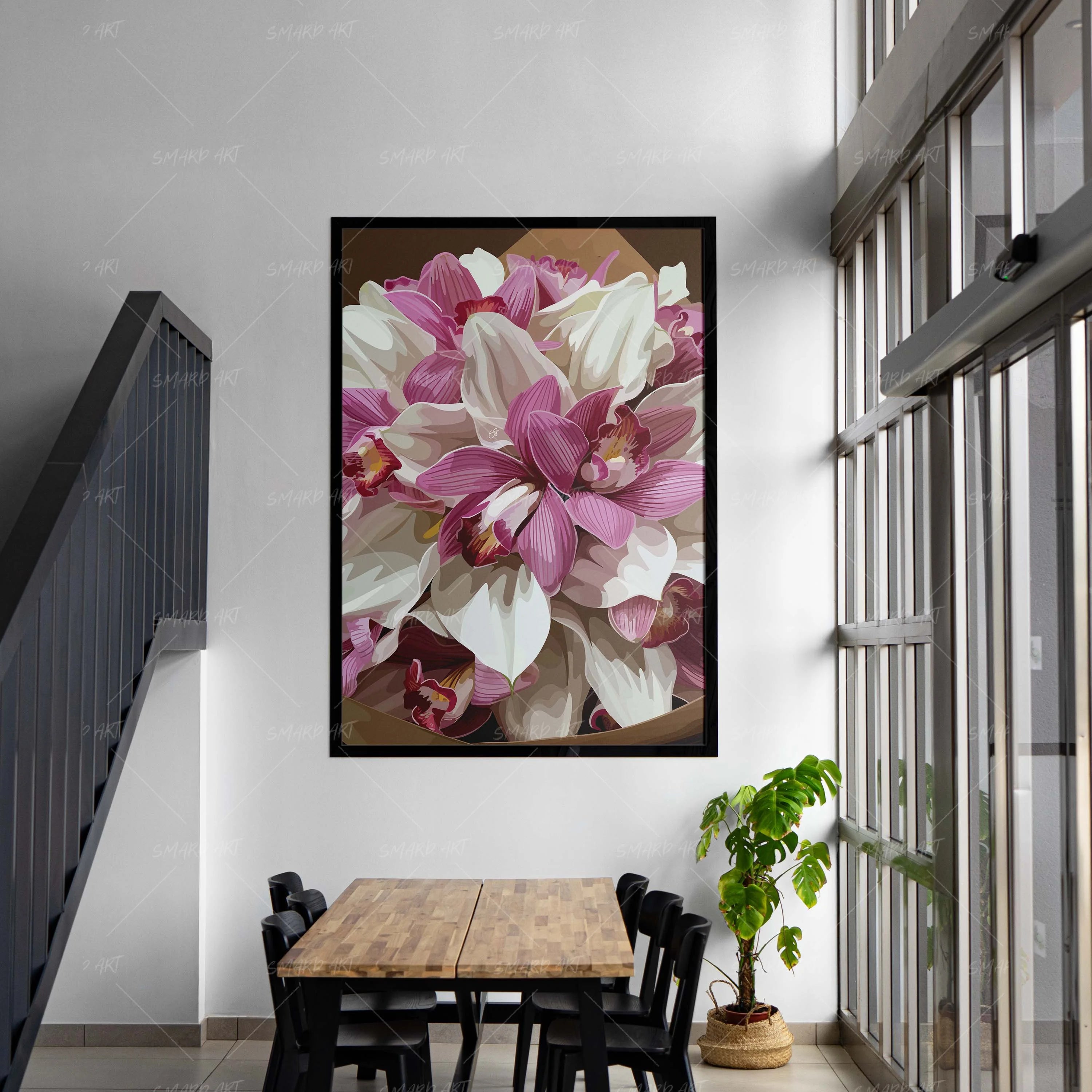 The Bouquet-wall art print featuring decorative artistic design suitable for living rooms, offices, and schools by SmardArt. Elevate your space with Black wall art that speaks to culture, identity, and creativity. At Smard, we celebrate artistry made with melanin, bringing powerful and inspiring designs to life.