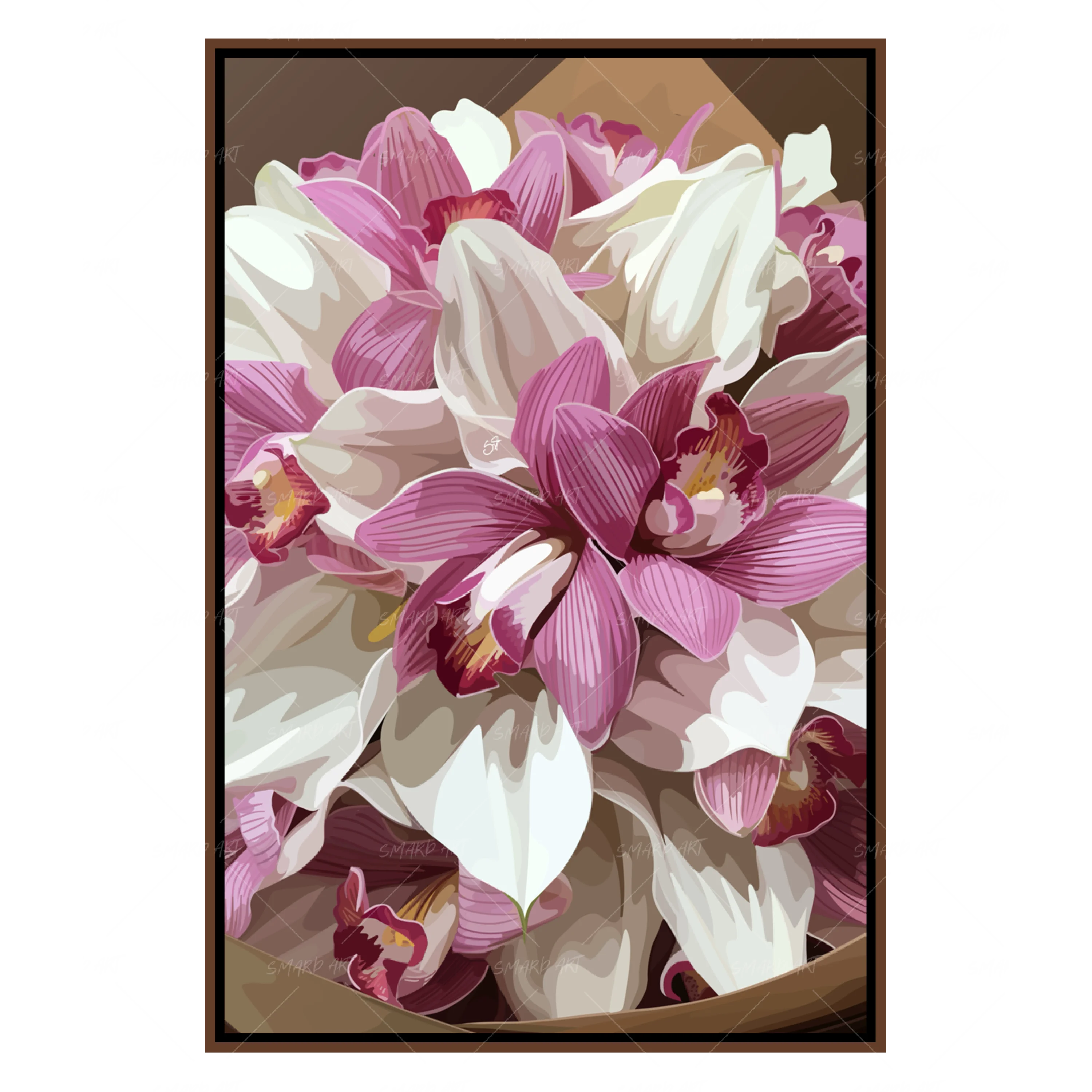 The Bouquet-wall art print featuring decorative artistic design suitable for living rooms, offices, and schools by SmardArt. Elevate your space with Black wall art that speaks to culture, identity, and creativity. At Smard, we celebrate artistry made with melanin, bringing powerful and inspiring designs to life.