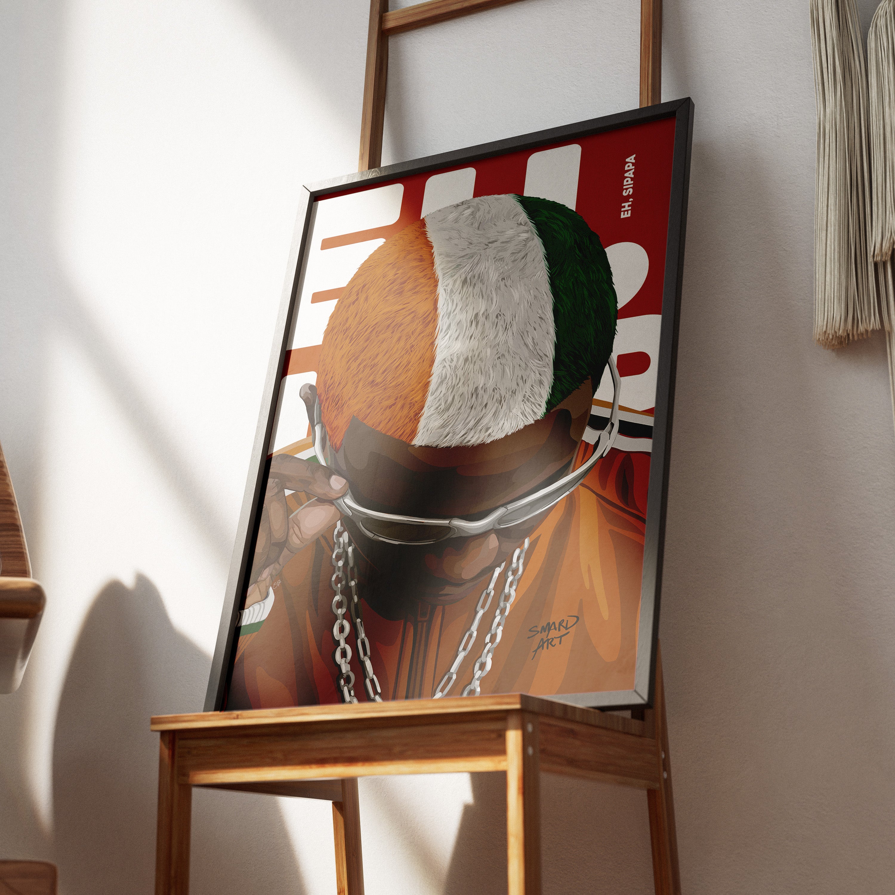 The Elephants-wall art print featuring decorative artistic design suitable for living rooms, offices, and schools by SmardArt. Elevate your space with Black wall art that speaks to culture, identity, and creativity. At Smard, we celebrate artistry made with melanin, bringing powerful and inspiring designs to life.