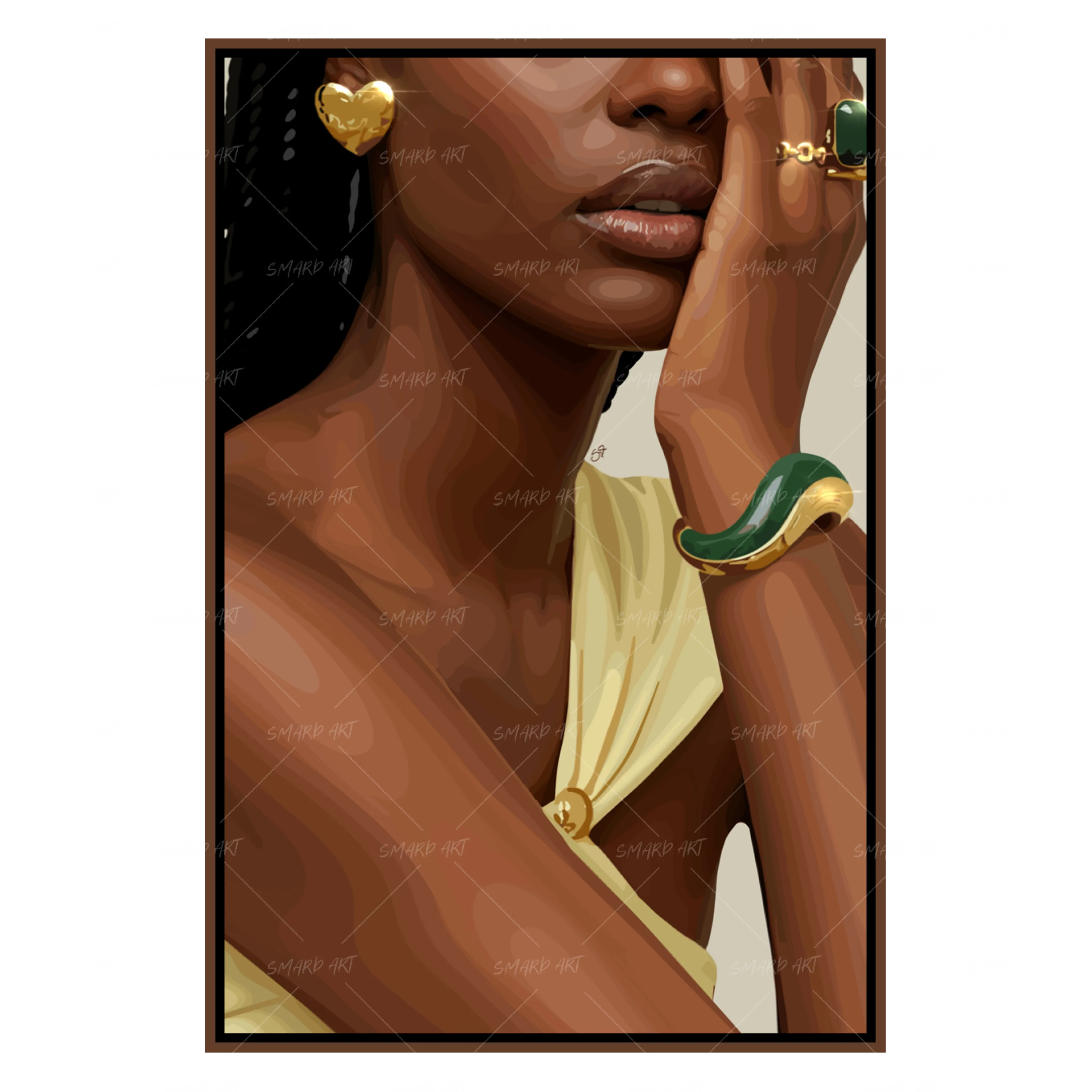 The Final Touch-wall art print featuring decorative artistic design suitable for living rooms, offices, and schools by SmardArt. Elevate your space with Black wall art that speaks to culture, identity, and creativity. At Smard, we celebrate artistry made with melanin, bringing powerful and inspiring designs to life.