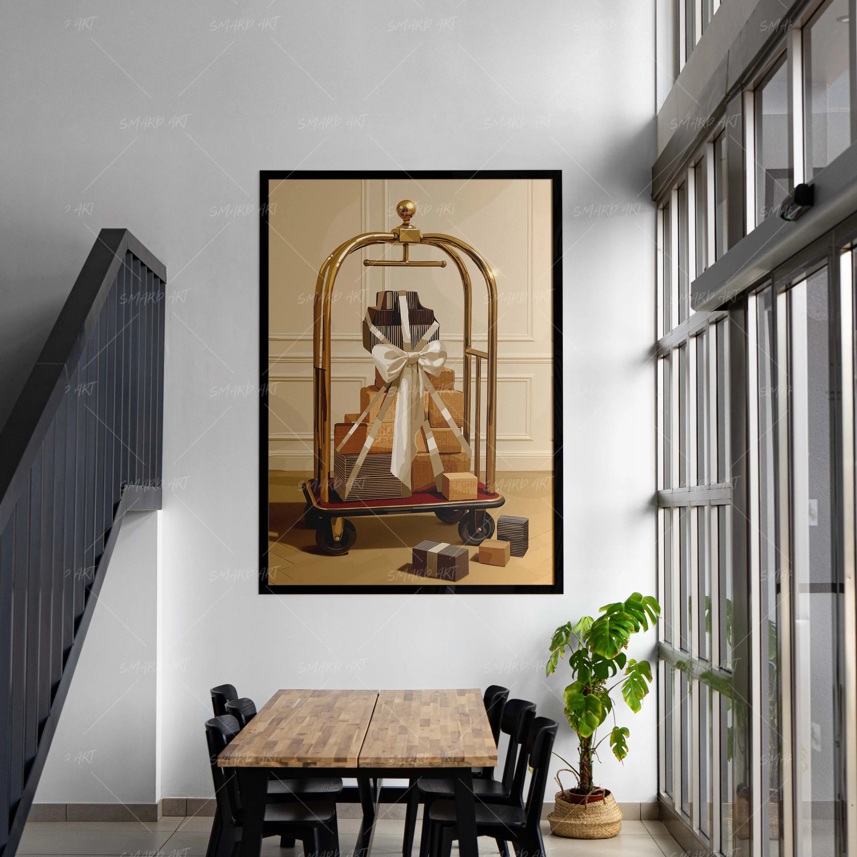The Gift Cart-wall art print featuring decorative artistic design suitable for living rooms, offices, and schools by SmardArt. Elevate your space with Black wall art that speaks to culture, identity, and creativity. At Smard, we celebrate artistry made with melanin, bringing powerful and inspiring designs to life.