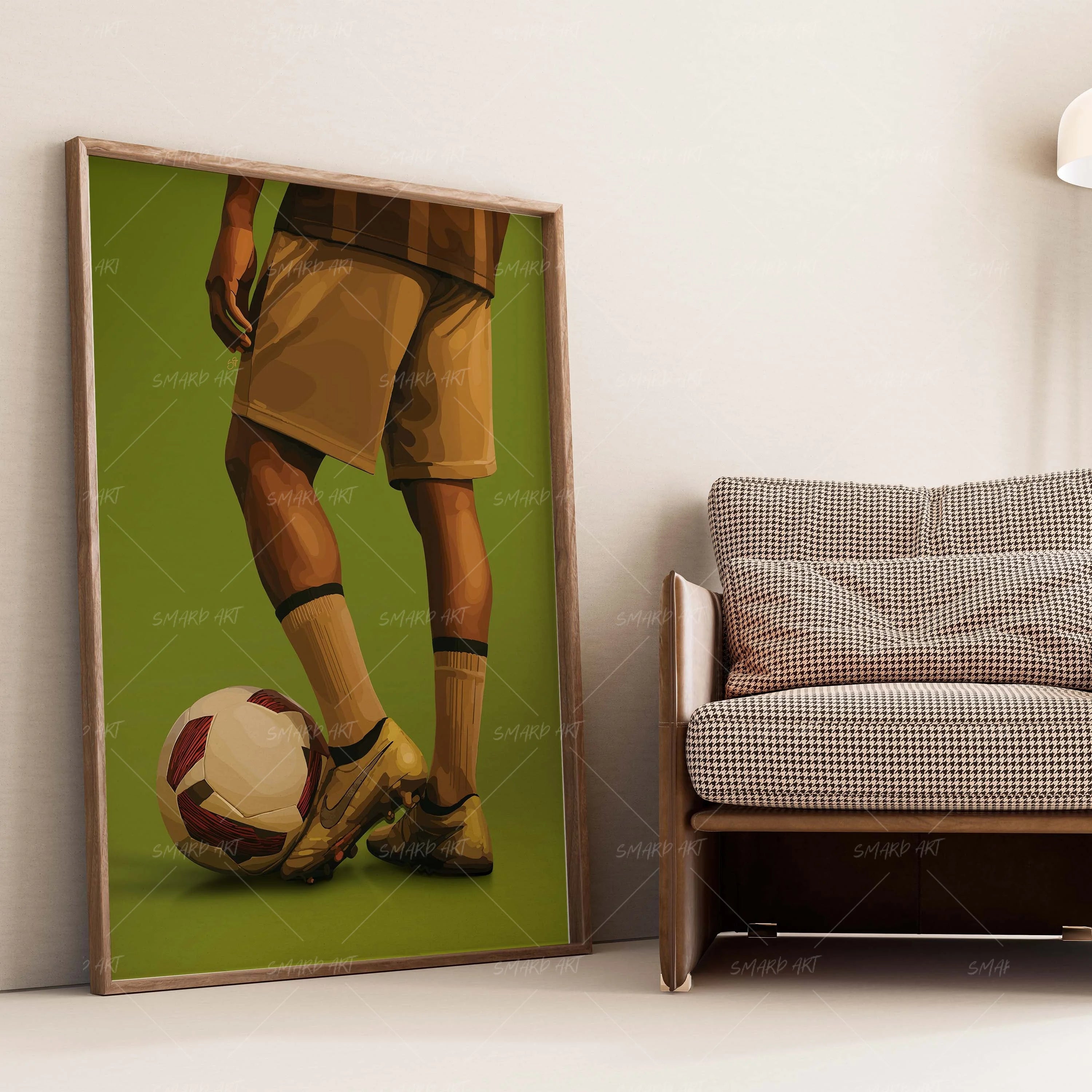 The Kick Off-wall art print featuring decorative artistic design suitable for living rooms, offices, and schools by SmardArt. Elevate your space with Black wall art that speaks to culture, identity, and creativity. At Smard, we celebrate artistry made with melanin, bringing powerful and inspiring designs to life.