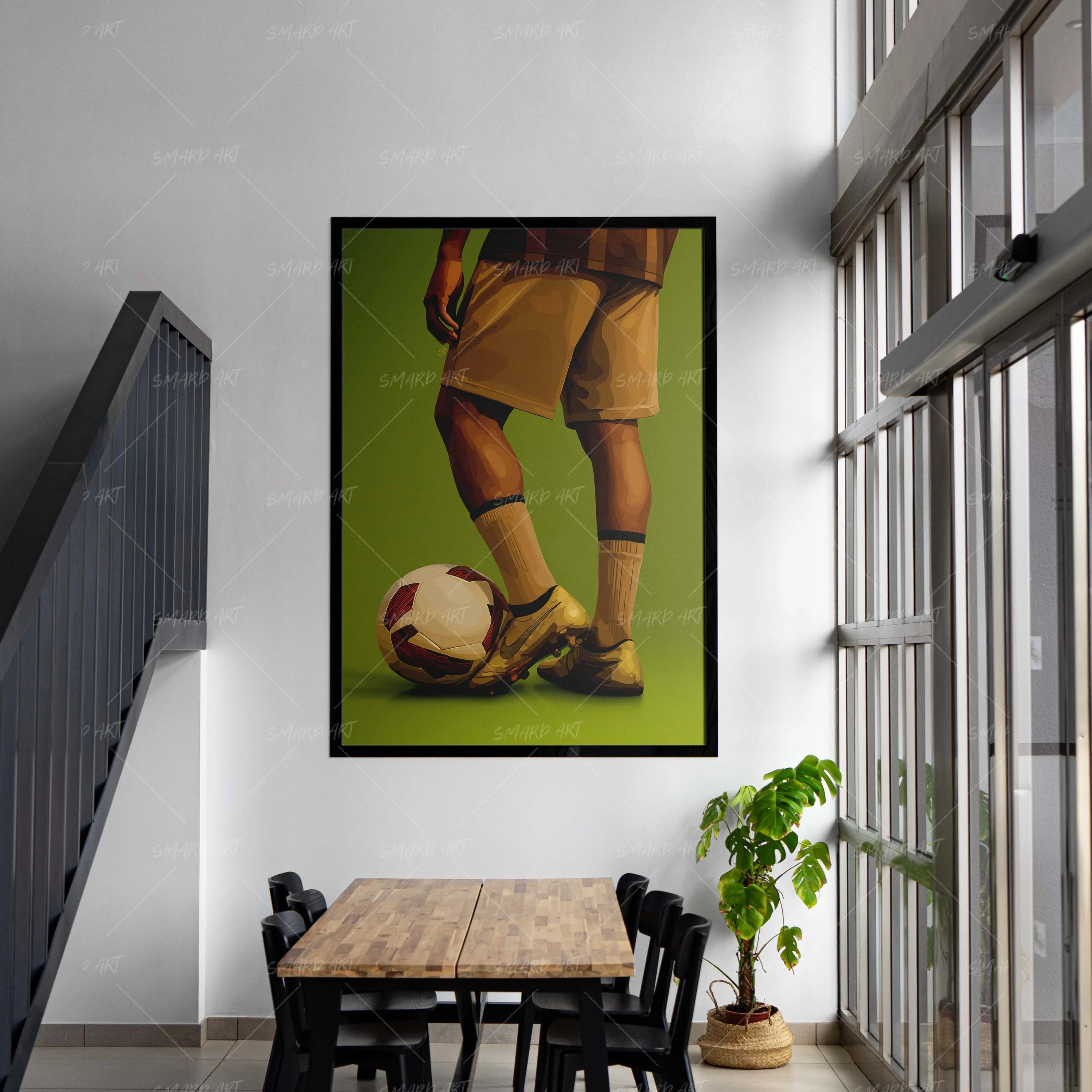 The Kick Off-wall art print featuring decorative artistic design suitable for living rooms, offices, and schools by SmardArt. Elevate your space with Black wall art that speaks to culture, identity, and creativity. At Smard, we celebrate artistry made with melanin, bringing powerful and inspiring designs to life.