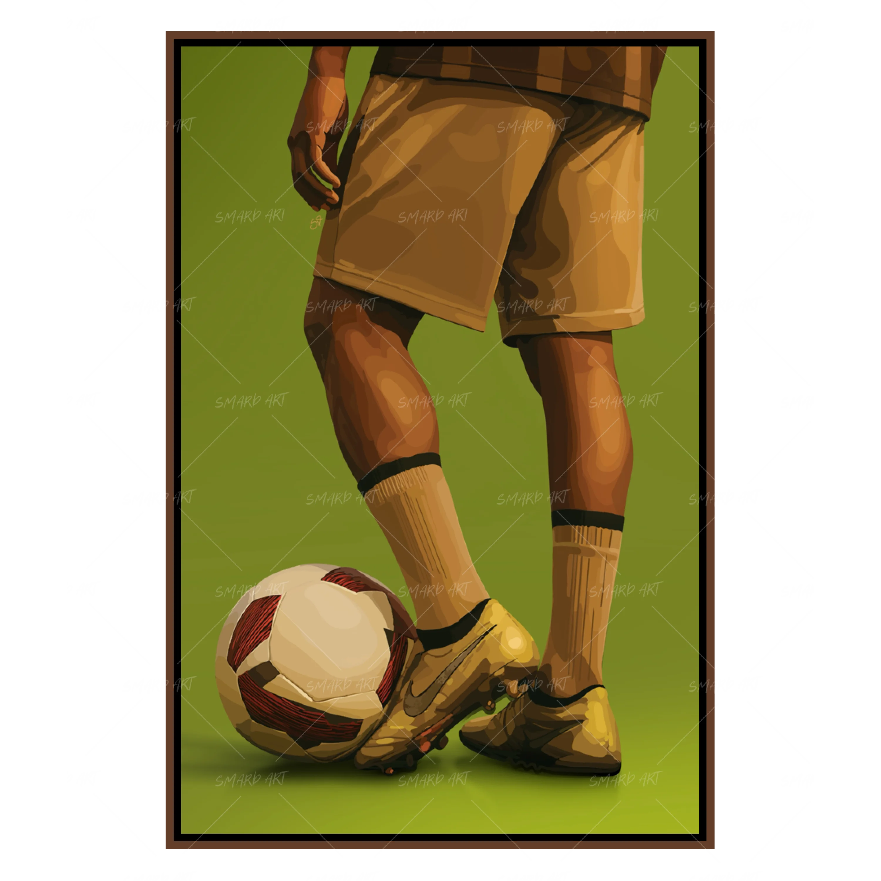 The Kick Off-wall art print featuring decorative artistic design suitable for living rooms, offices, and schools by SmardArt. Elevate your space with Black wall art that speaks to culture, identity, and creativity. At Smard, we celebrate artistry made with melanin, bringing powerful and inspiring designs to life.