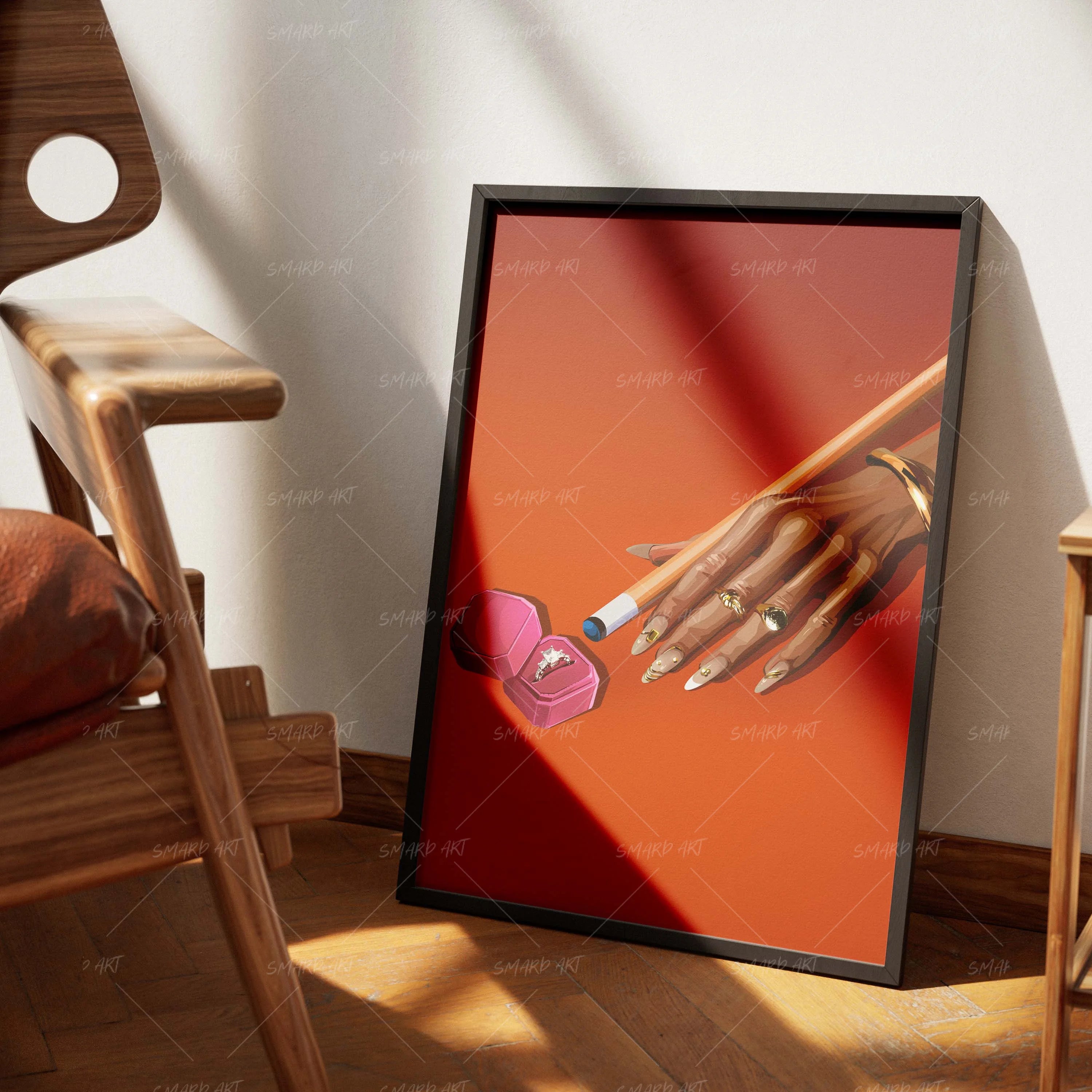 The Love Play-wall art print featuring decorative artistic design suitable for living rooms, offices, and schools by SmardArt. Elevate your space with Black wall art that speaks to culture, identity, and creativity. At Smard, we celebrate artistry made with melanin, bringing powerful and inspiring designs to life.