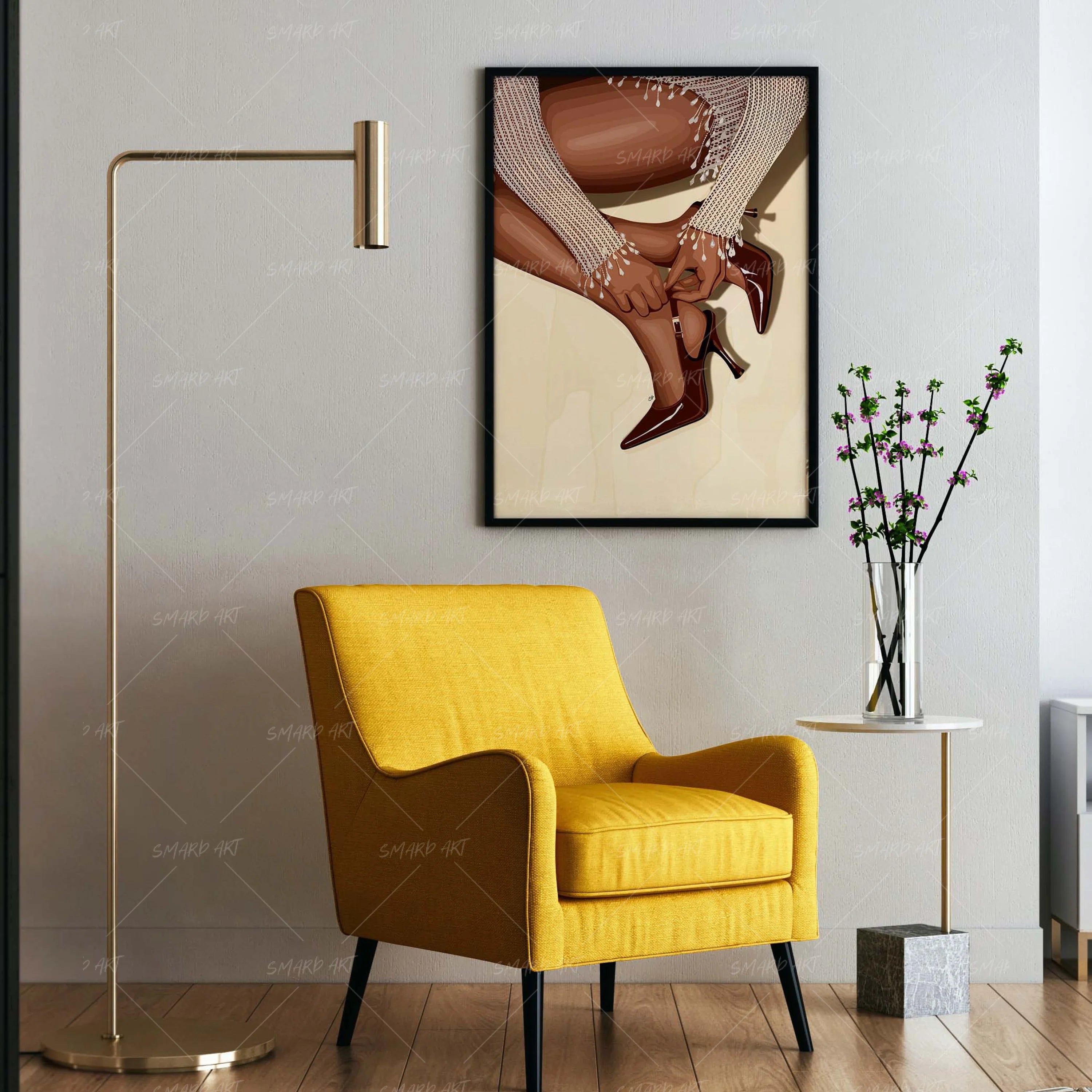 The Low Pose-wall art print featuring decorative artistic design suitable for living rooms, offices, and schools by SmardArt. Elevate your space with Black wall art that speaks to culture, identity, and creativity. At Smard, we celebrate artistry made with melanin, bringing powerful and inspiring designs to life.