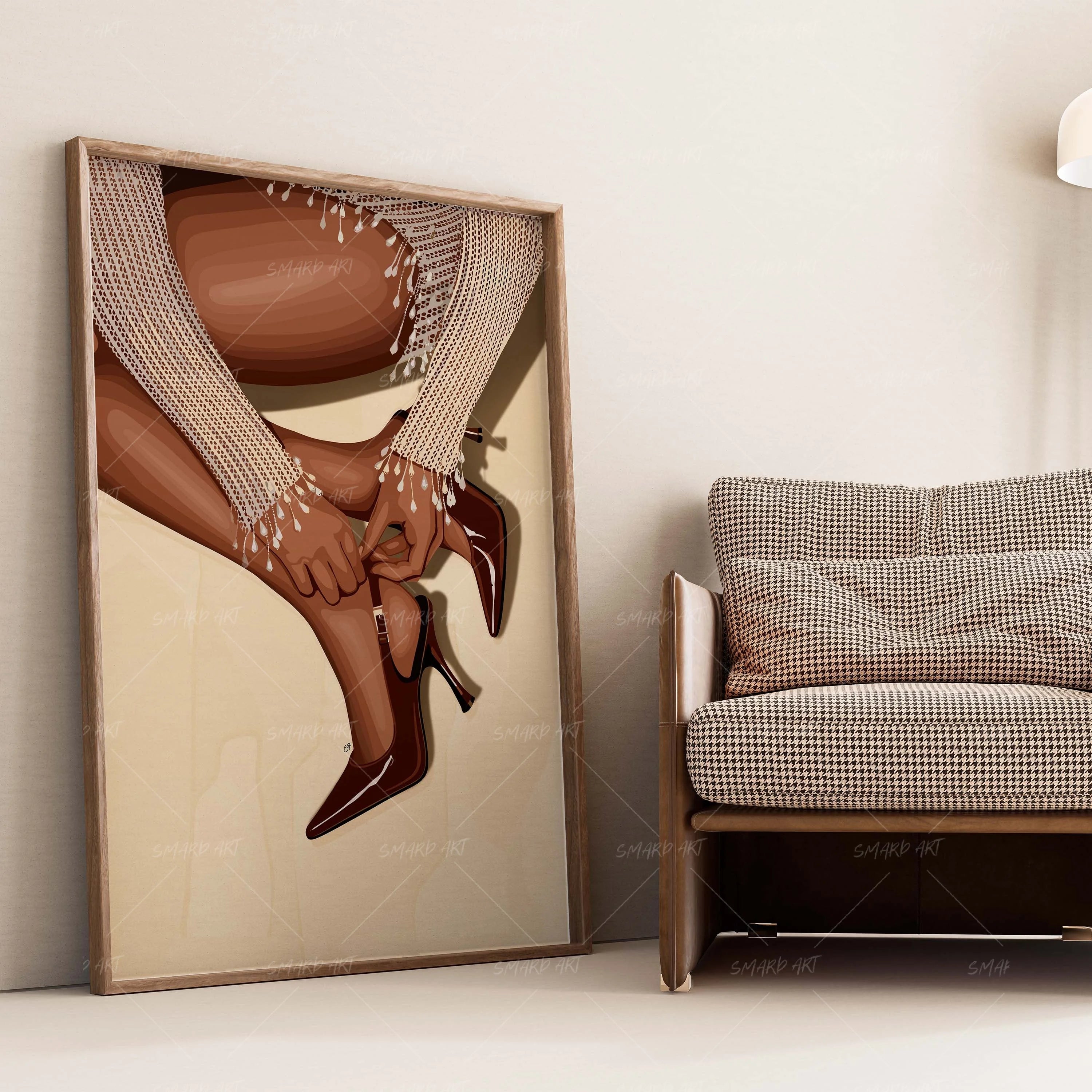 The Low Pose-wall art print featuring decorative artistic design suitable for living rooms, offices, and schools by SmardArt. Elevate your space with Black wall art that speaks to culture, identity, and creativity. At Smard, we celebrate artistry made with melanin, bringing powerful and inspiring designs to life.