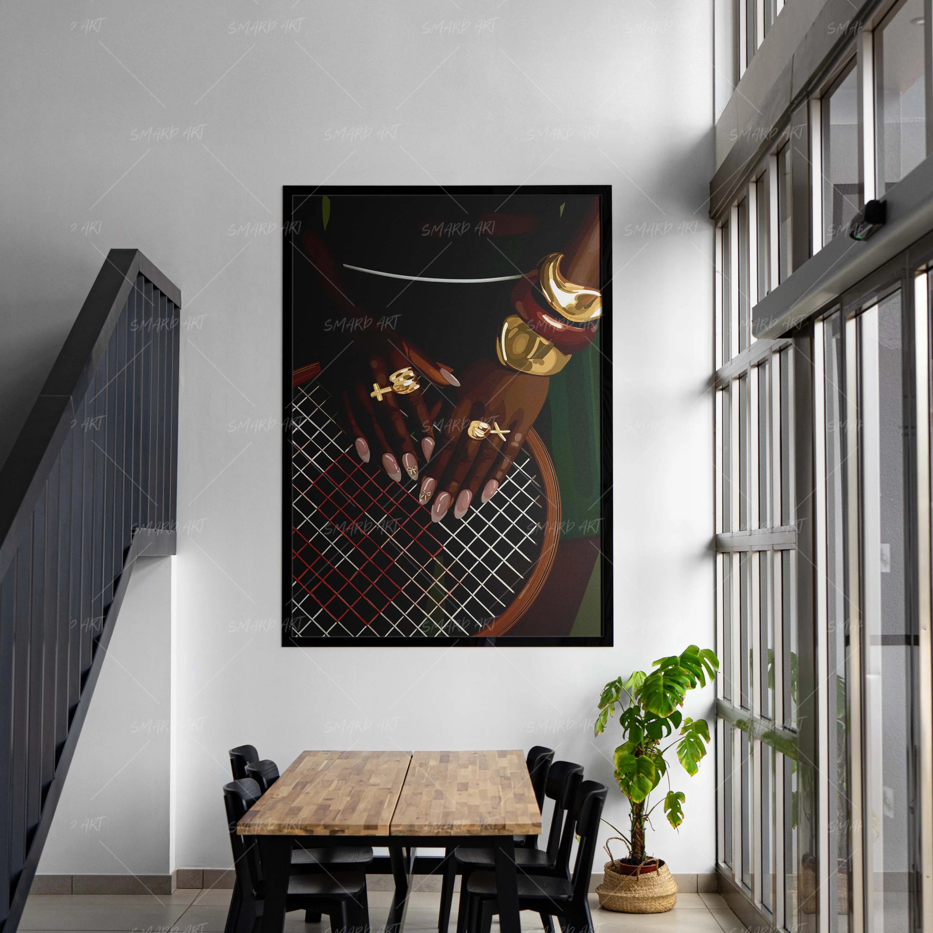 The Swing-wall art print featuring decorative artistic design suitable for living rooms, offices, and schools by SmardArt. Elevate your space with Black wall art that speaks to culture, identity, and creativity. At Smard, we celebrate artistry made with melanin, bringing powerful and inspiring designs to life.