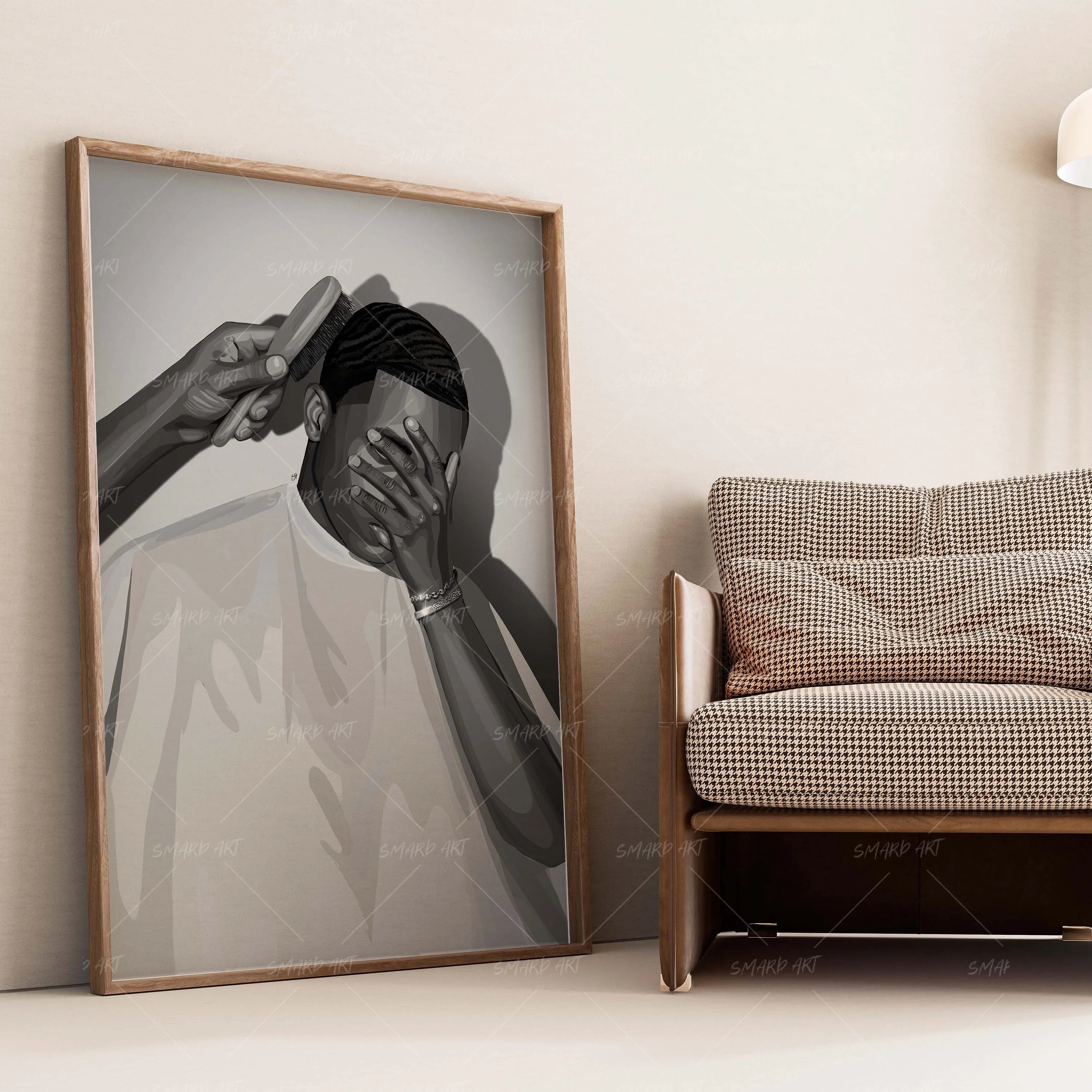 The Touch Up-wall art print featuring decorative artistic design suitable for living rooms, offices, and schools by SmardArt. Elevate your space with Black wall art that speaks to culture, identity, and creativity. At Smard, we celebrate artistry made with melanin, bringing powerful and inspiring designs to life.