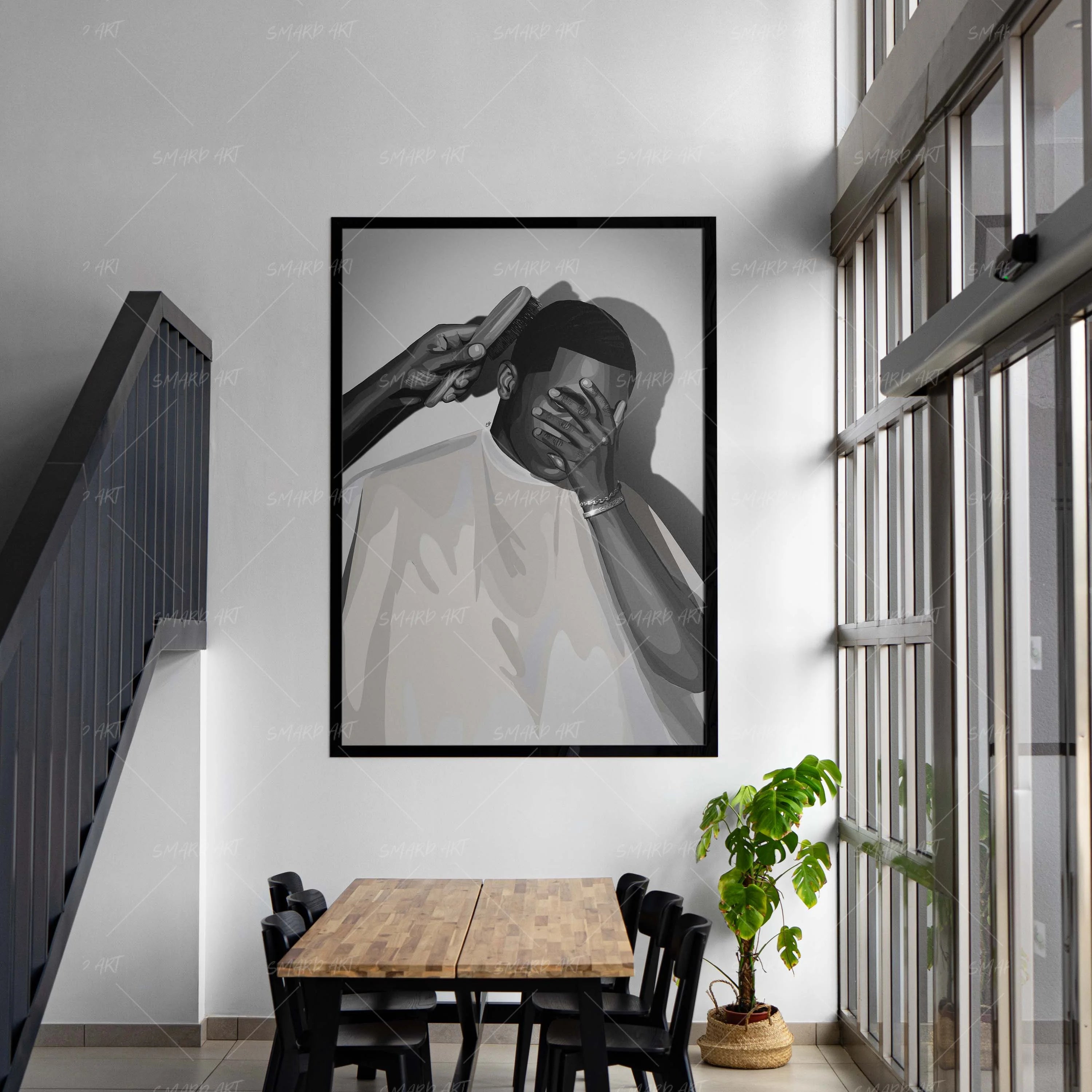 The Touch Up-wall art print featuring decorative artistic design suitable for living rooms, offices, and schools by SmardArt. Elevate your space with Black wall art that speaks to culture, identity, and creativity. At Smard, we celebrate artistry made with melanin, bringing powerful and inspiring designs to life.