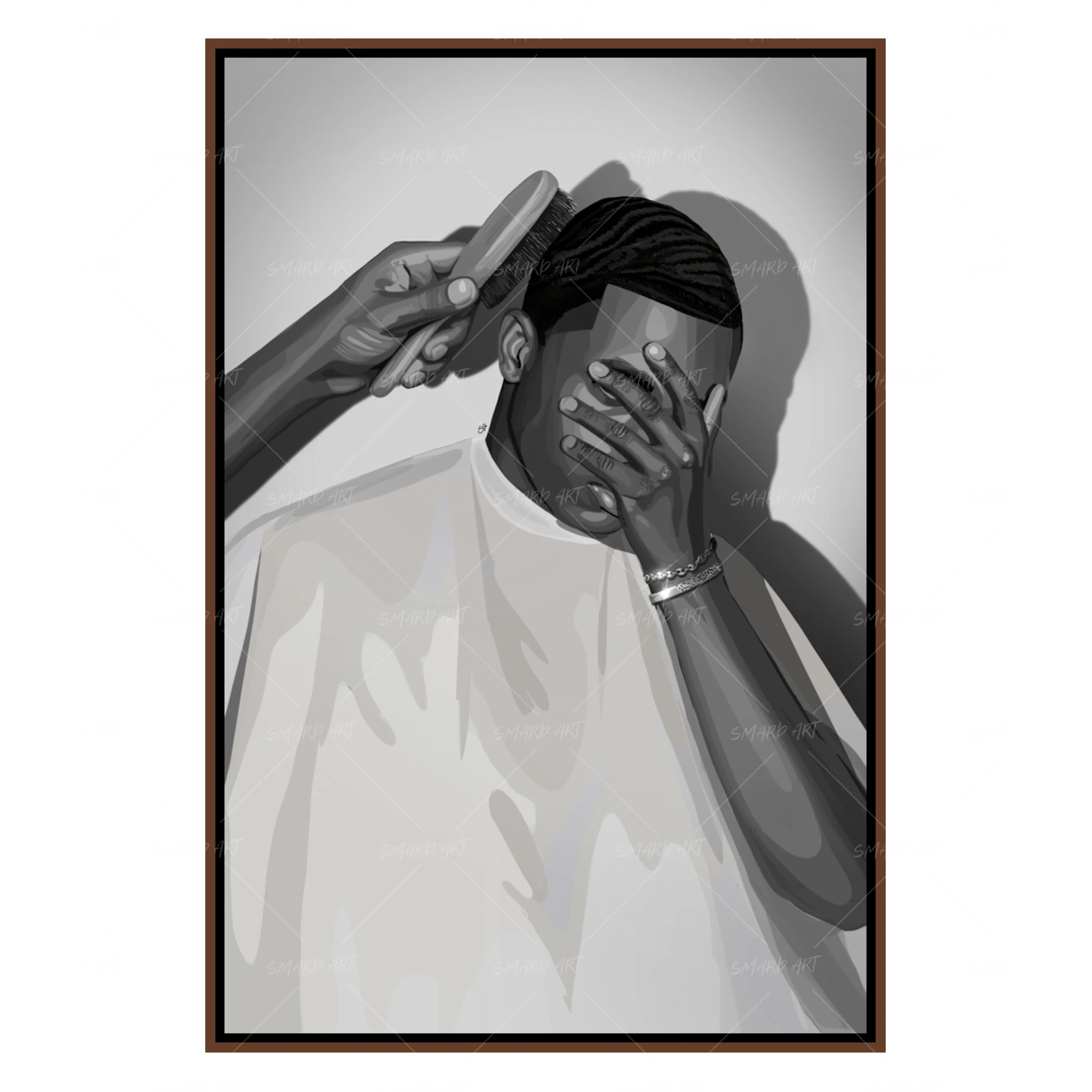 The Touch Up-wall art print featuring decorative artistic design suitable for living rooms, offices, and schools by SmardArt. Elevate your space with Black wall art that speaks to culture, identity, and creativity. At Smard, we celebrate artistry made with melanin, bringing powerful and inspiring designs to life.