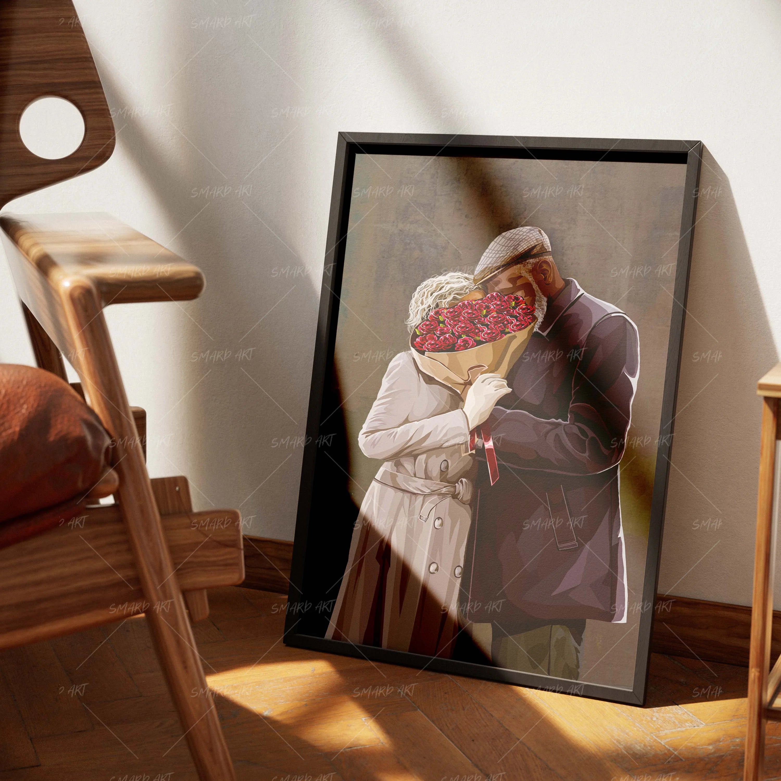 Timeless Love-wall art print featuring decorative artistic design suitable for living rooms, offices, and schools by SmardArt. Elevate your space with Black wall art that speaks to culture, identity, and creativity. At Smard, we celebrate artistry made with melanin, bringing powerful and inspiring designs to life.