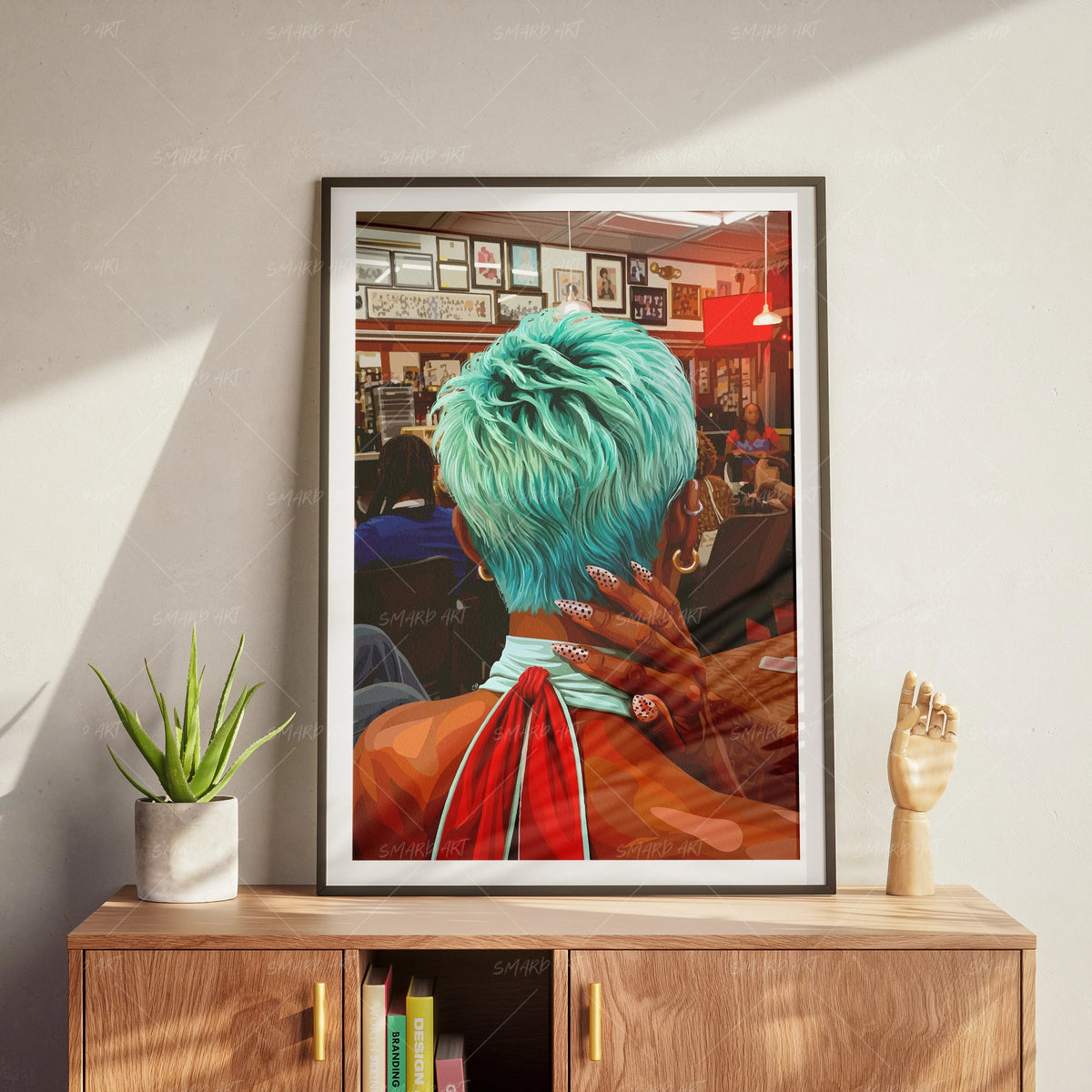 Tinted Pixie-wall art print featuring decorative artistic design suitable for living rooms, offices, and schools by SmardArt. Elevate your space with Black wall art that speaks to culture, identity, and creativity. At Smard, we celebrate artistry made with melanin, bringing powerful and inspiring designs to life.