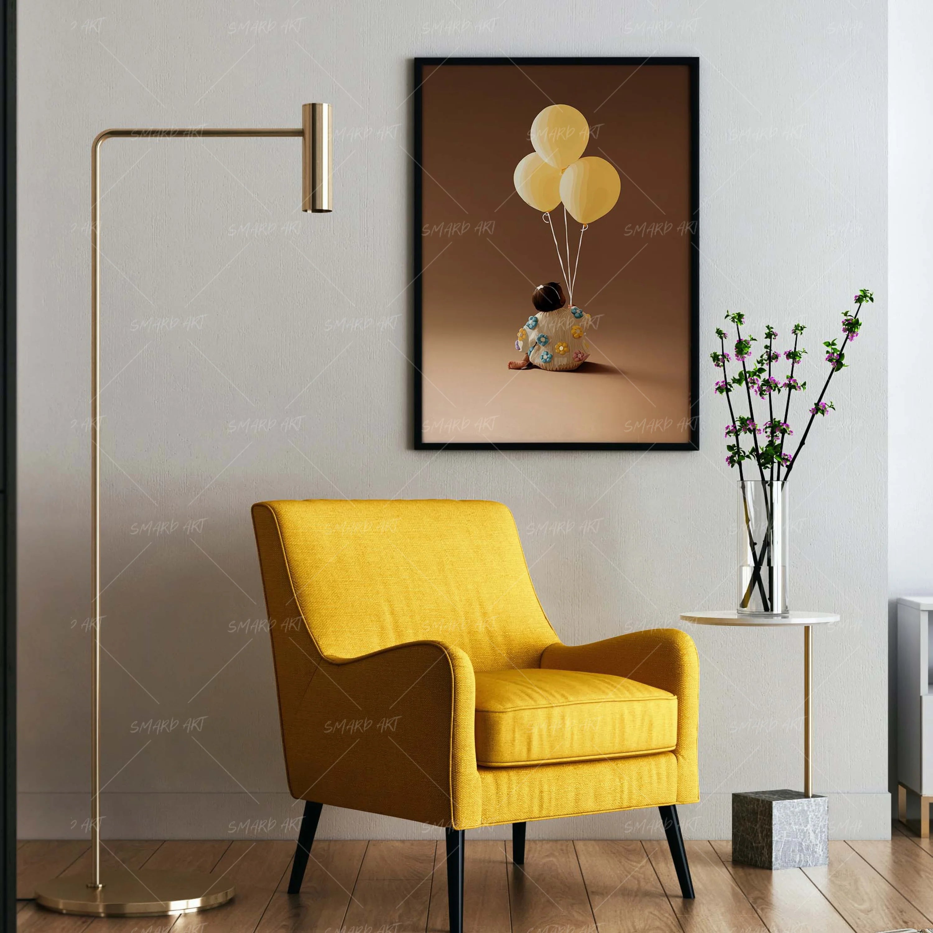 Tiny Joy-wall art print featuring decorative artistic design suitable for living rooms, offices, and schools by SmardArt. Elevate your space with Black wall art that speaks to culture, identity, and creativity. At Smard, we celebrate artistry made with melanin, bringing powerful and inspiring designs to life.