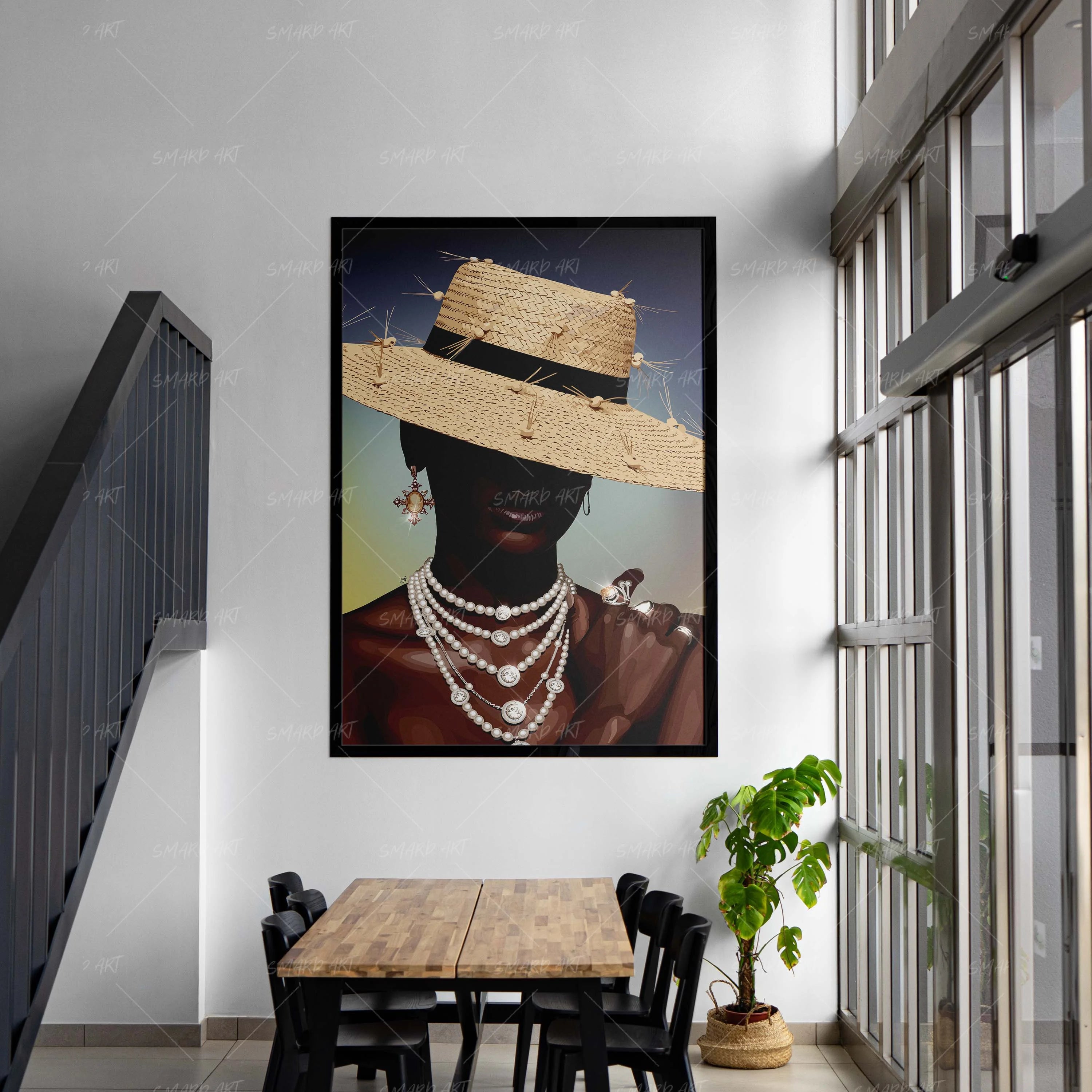 Topped off-wall art print featuring decorative artistic design suitable for living rooms, offices, and schools by SmardArt