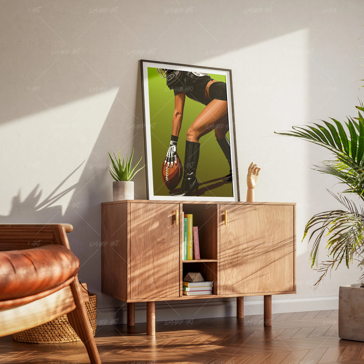 Touchdown-wall art print featuring decorative artistic design suitable for living rooms, offices, and schools by SmardArt. Elevate your space with Black wall art that speaks to culture, identity, and creativity. At Smard, we celebrate artistry made with melanin, bringing powerful and inspiring designs to life.