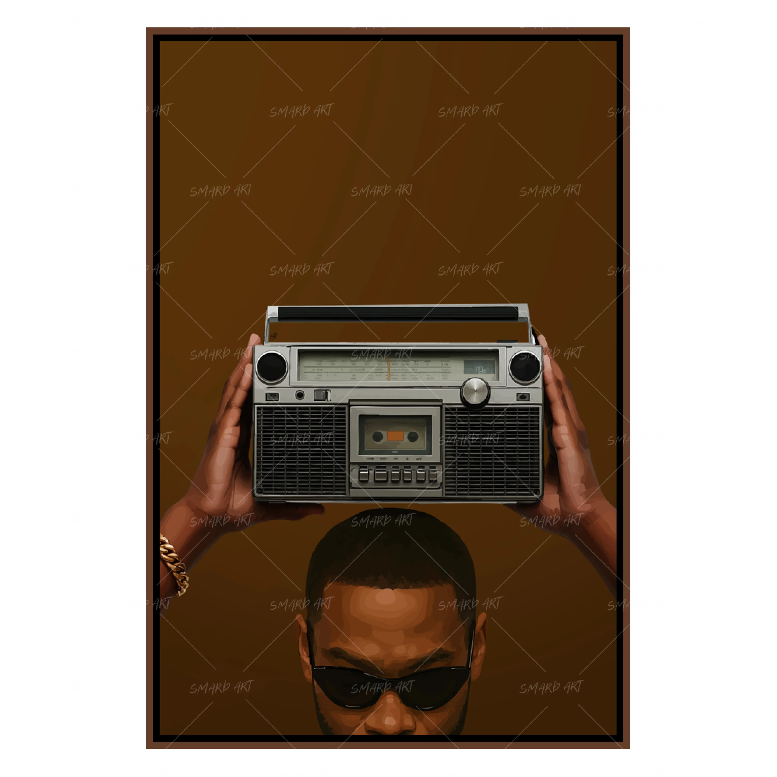 Tuned Up-wall art print featuring decorative artistic design suitable for living rooms, offices, and schools by SmardArt. Elevate your space with Black wall art that speaks to culture, identity, and creativity. At Smard, we celebrate artistry made with melanin, bringing powerful and inspiring designs to life.
