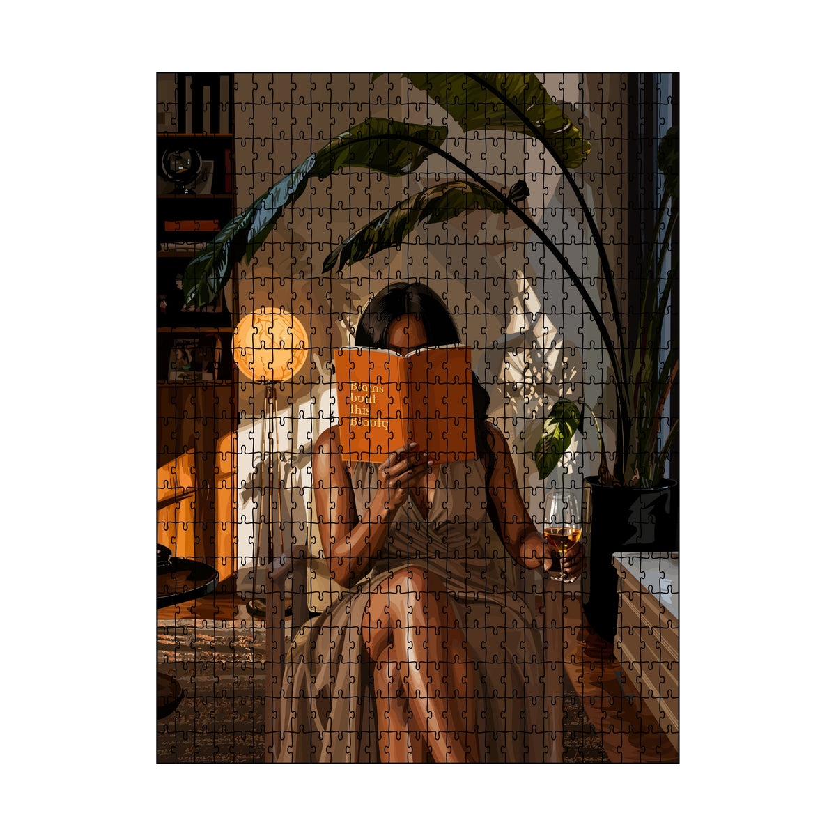 The Elegant Pause Puzzle-wall art print featuring decorative artistic design suitable for living rooms, offices, and schools by SmardArt. Elevate your space with Black wall art that speaks to culture, identity, and creativity. At Smard, we celebrate artistry made with melanin, bringing powerful and inspiring designs to life.