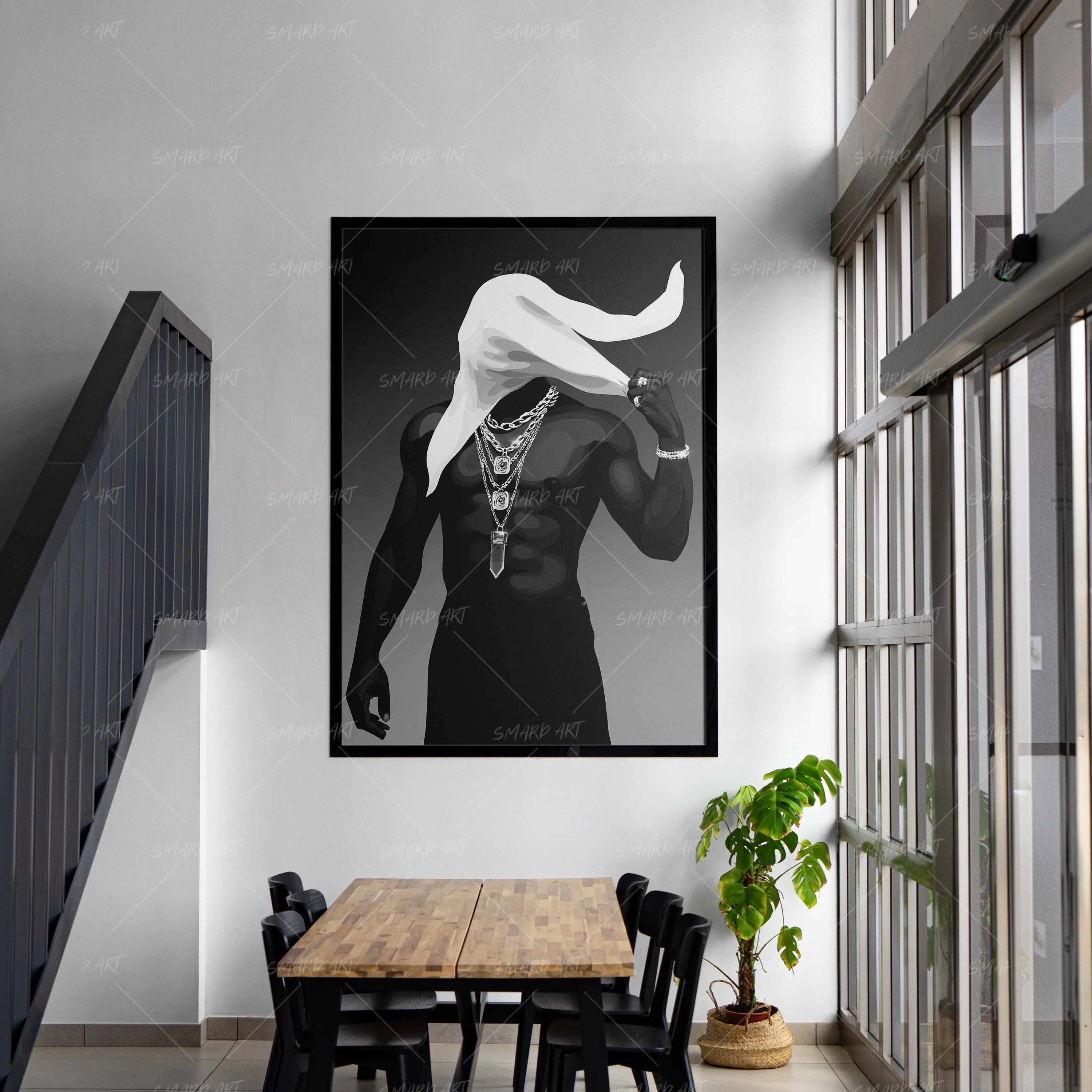 Unveiled-wall art print featuring decorative artistic design suitable for living rooms, offices, and schools by SmardArt. Elevate your space with Black wall art that speaks to culture, identity, and creativity. At Smard, we celebrate artistry made with melanin, bringing powerful and inspiring designs to life.