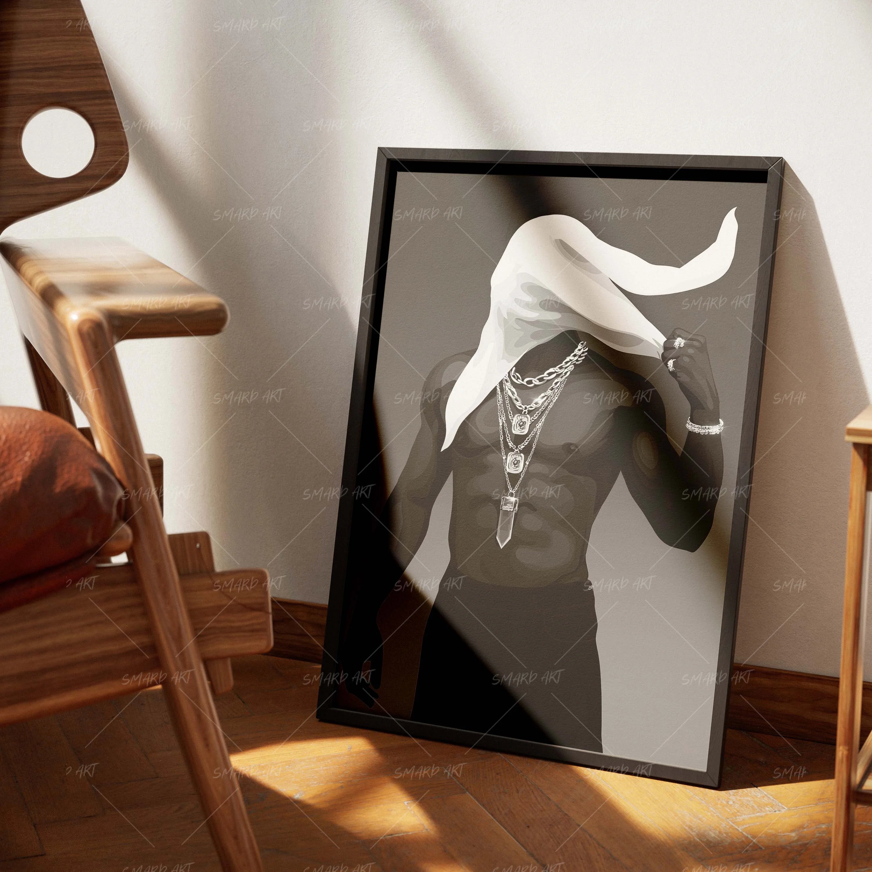 Unveiled-wall art print featuring decorative artistic design suitable for living rooms, offices, and schools by SmardArt. Elevate your space with Black wall art that speaks to culture, identity, and creativity. At Smard, we celebrate artistry made with melanin, bringing powerful and inspiring designs to life.