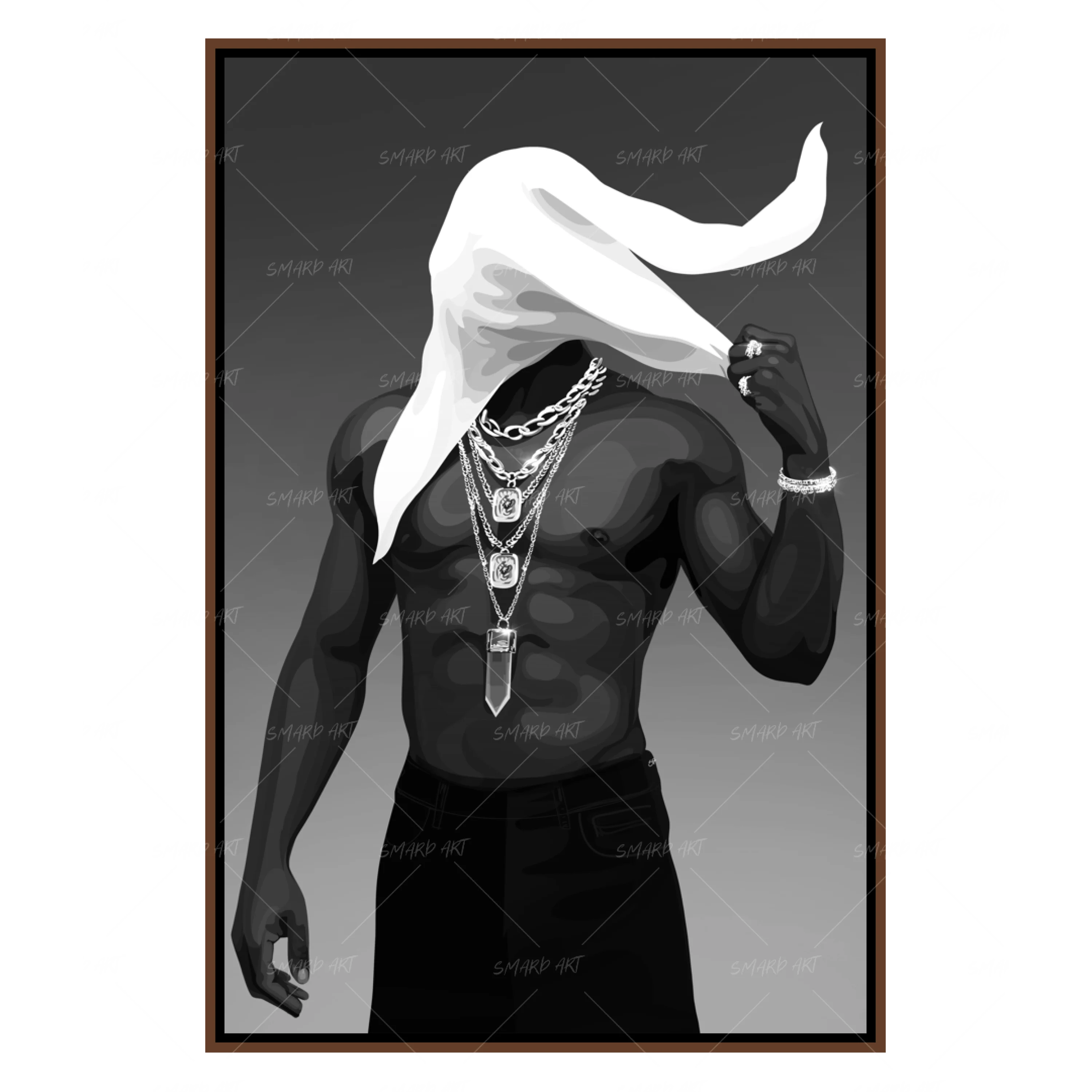 Unveiled-wall art print featuring decorative artistic design suitable for living rooms, offices, and schools by SmardArt. Elevate your space with Black wall art that speaks to culture, identity, and creativity. At Smard, we celebrate artistry made with melanin, bringing powerful and inspiring designs to life.