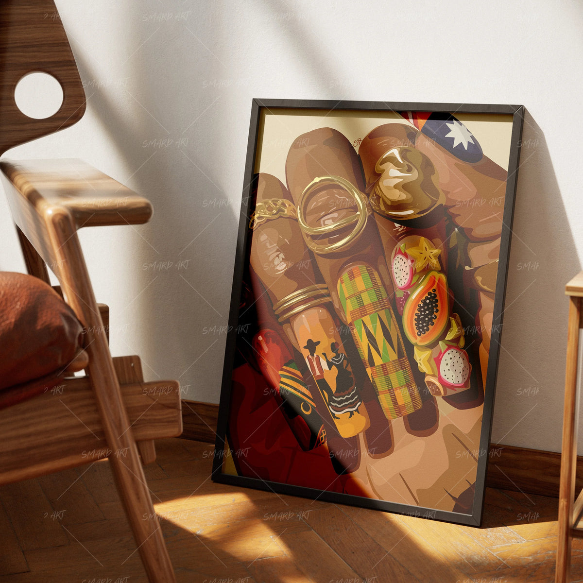 Uñas de la Cultura-wall art print featuring decorative artistic design suitable for living rooms, offices, and schools by SmardArt. Elevate your space with Black wall art that speaks to culture, identity, and creativity. At Smard, we celebrate artistry made with melanin, bringing powerful and inspiring designs to life.