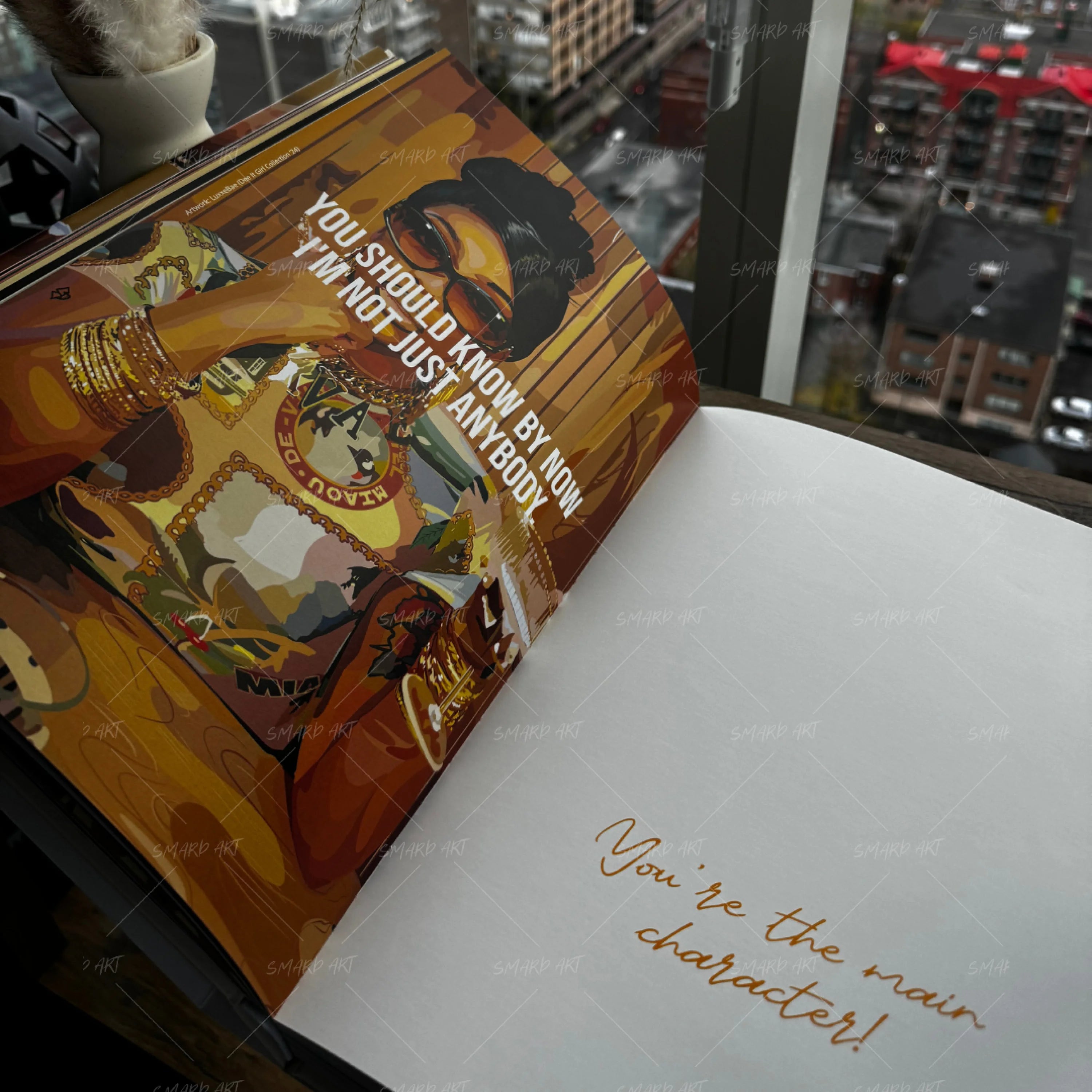 Dee Coffee Table Book-wall art print featuring decorative artistic design suitable for living rooms, offices, and schools by SmardArt