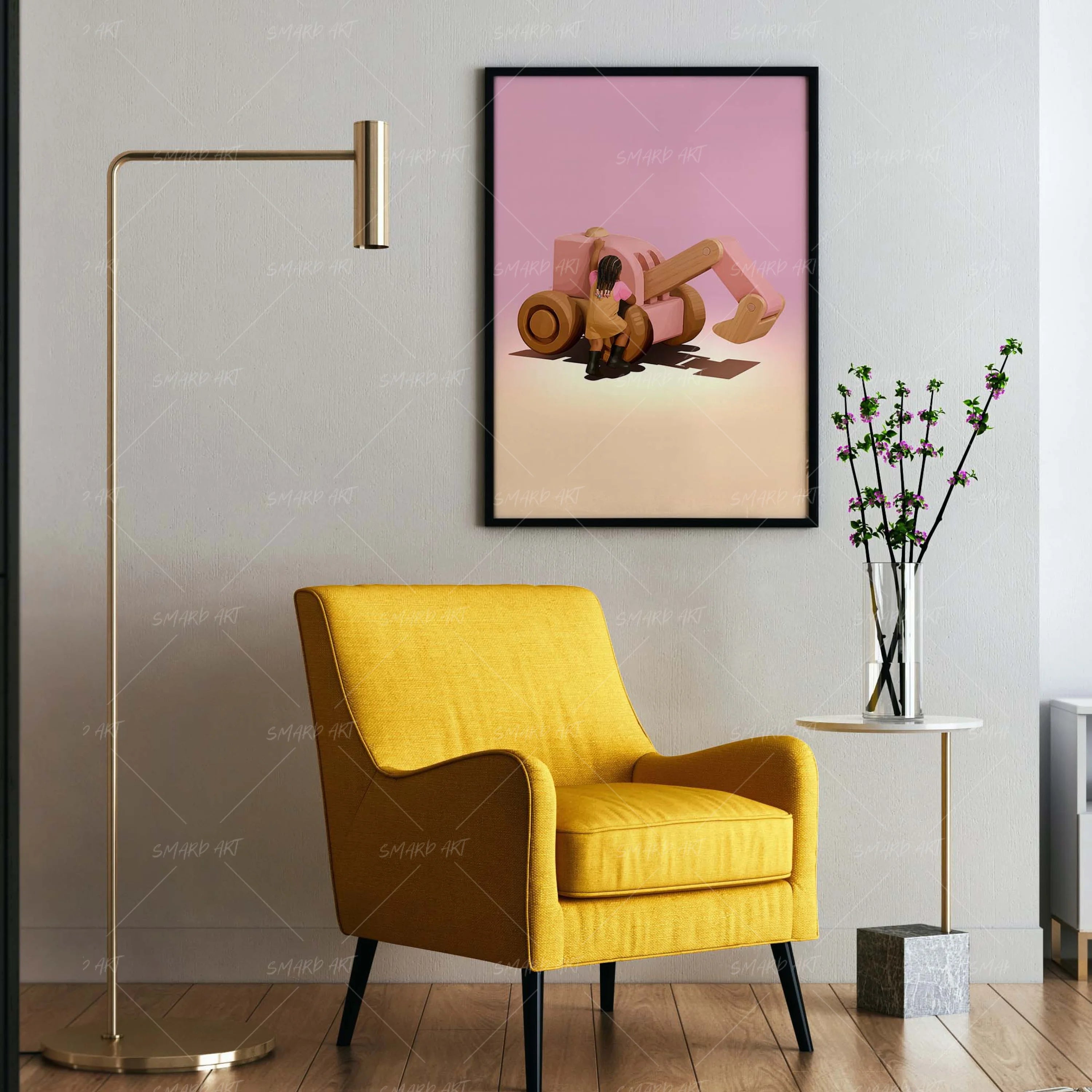 Vroom Dream-wall art print featuring decorative artistic design suitable for living rooms, offices, and schools by SmardArt. Elevate your space with Black wall art that speaks to culture, identity, and creativity. At Smard, we celebrate artistry made with melanin, bringing powerful and inspiring designs to life.
