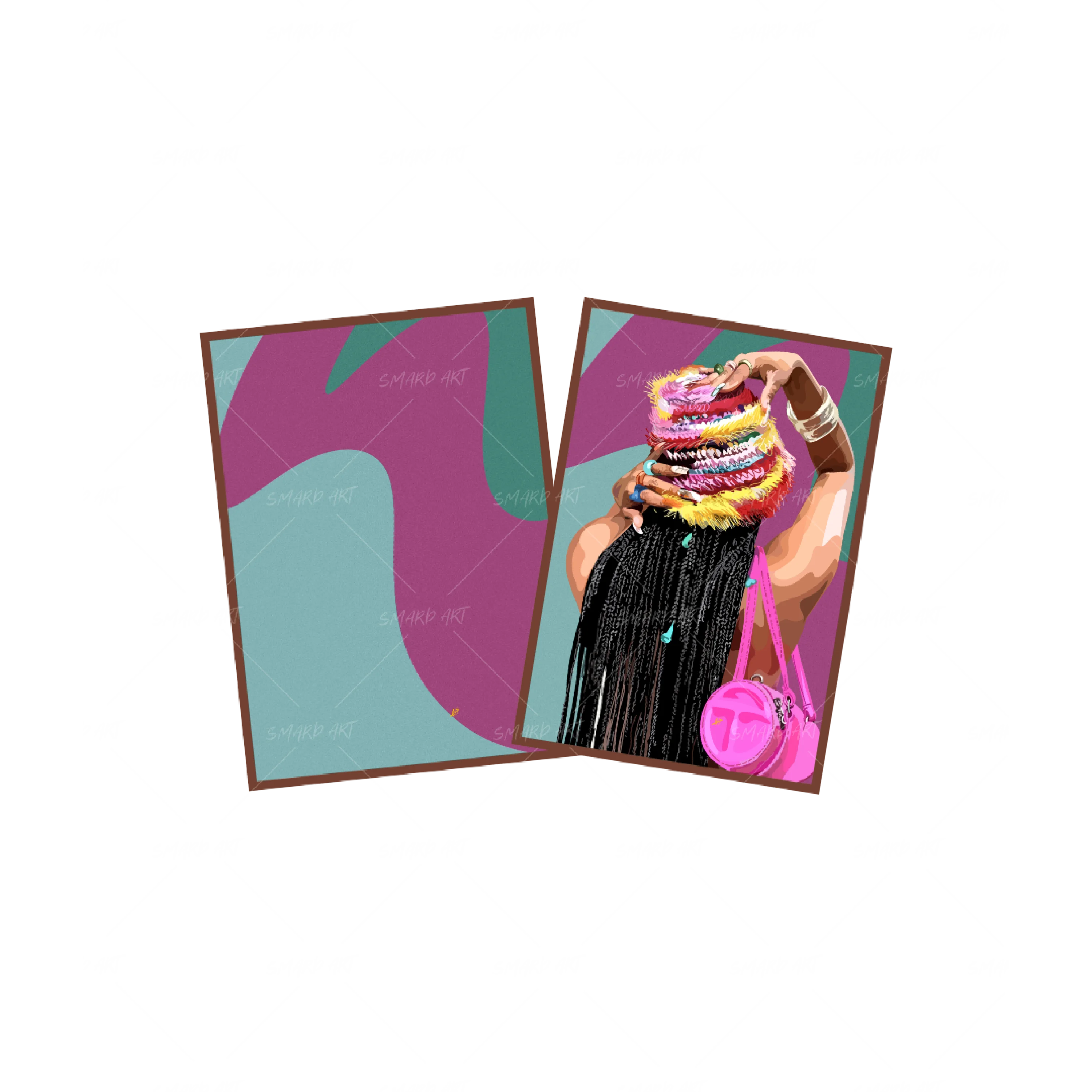 Art Print Bundle : Vague + It Girl-wall art print featuring decorative artistic design suitable for living rooms, offices, and schools by SmardArt. Elevate your space with Black wall art that speaks to culture, identity, and creativity. At Smard, we celebrate artistry made with melanin, bringing powerful and inspiring designs to life.