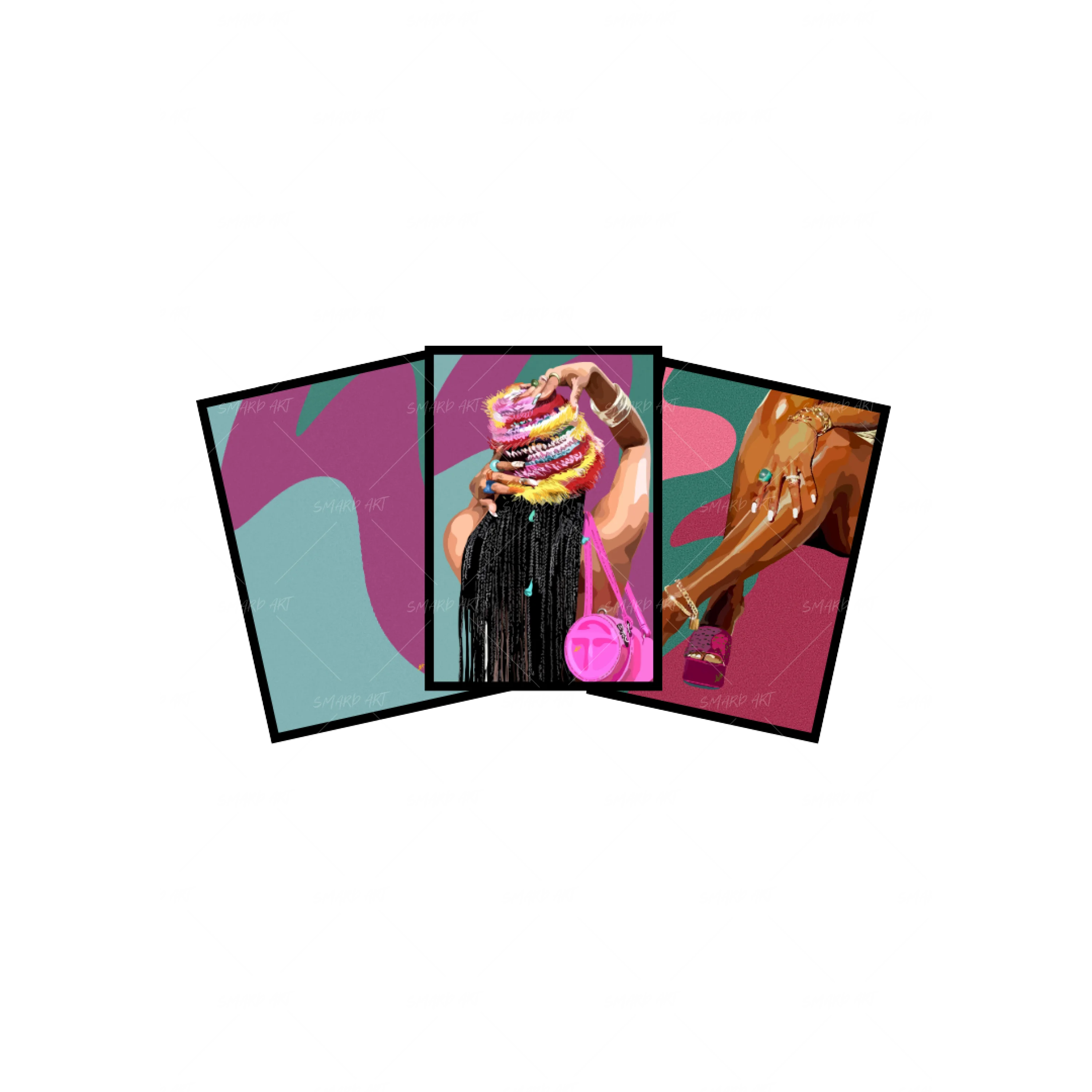 Art Print Bundle : Vague + It Girl + Legs & Pink Touch