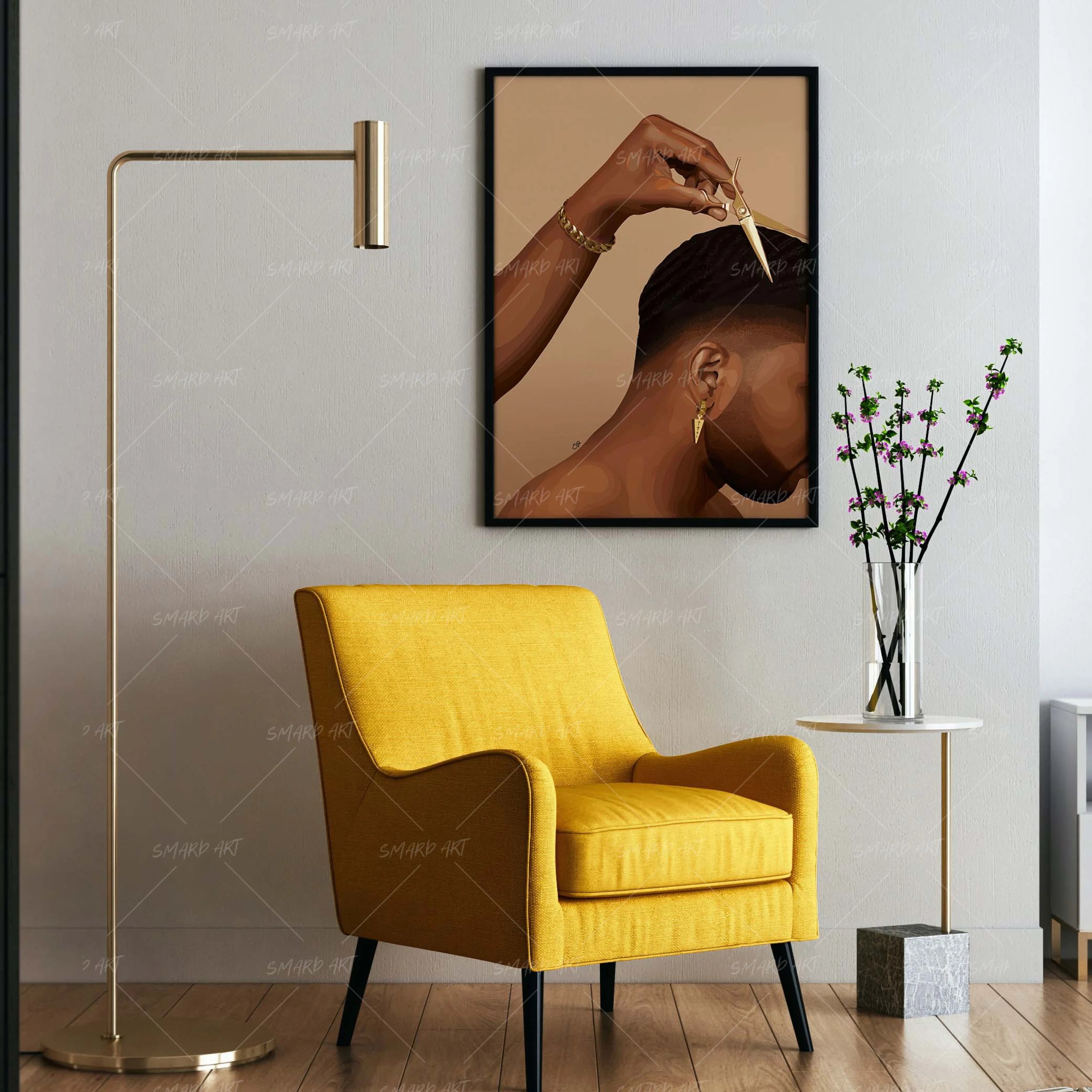 Wave Work-wall art print featuring decorative artistic design suitable for living rooms, offices, and schools by SmardArt. Elevate your space with Black wall art that speaks to culture, identity, and creativity. At Smard, we celebrate artistry made with melanin, bringing powerful and inspiring designs to life.
