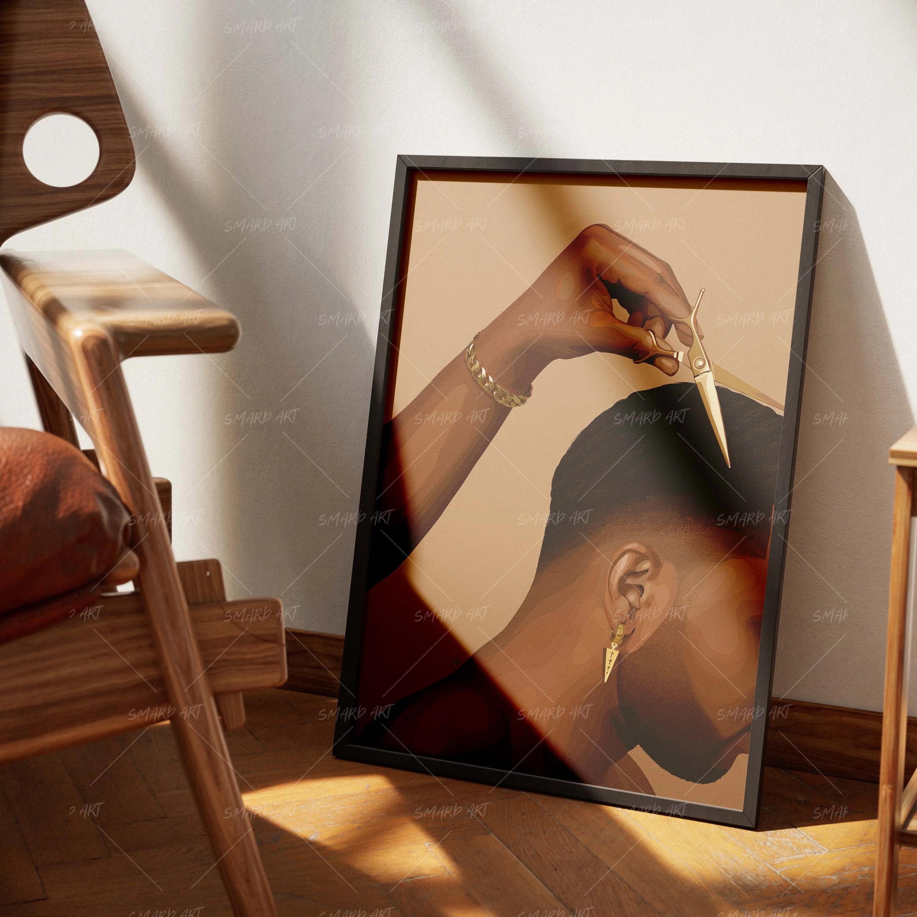 Wave Work-wall art print featuring decorative artistic design suitable for living rooms, offices, and schools by SmardArt. Elevate your space with Black wall art that speaks to culture, identity, and creativity. At Smard, we celebrate artistry made with melanin, bringing powerful and inspiring designs to life.