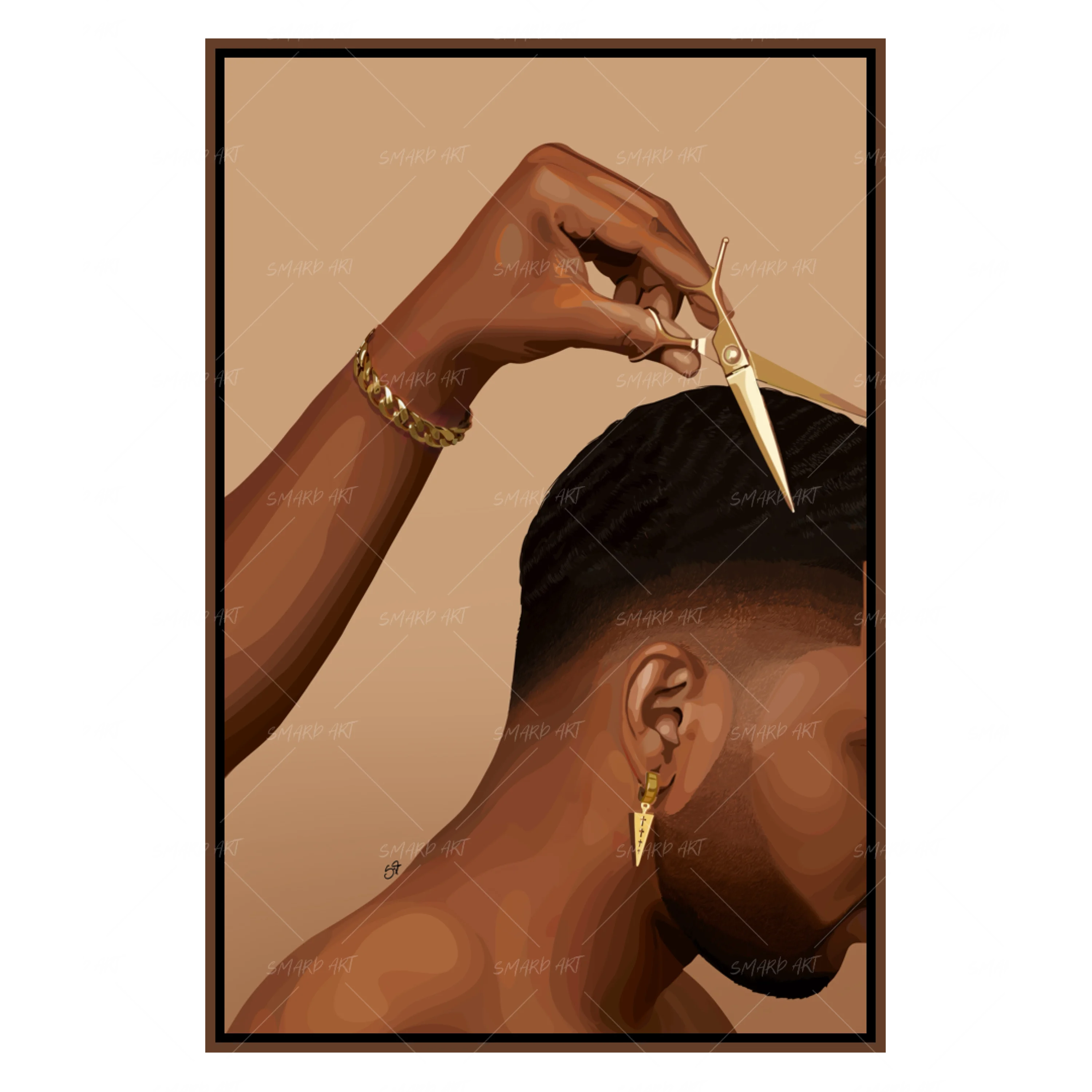 Wave Work-wall art print featuring decorative artistic design suitable for living rooms, offices, and schools by SmardArt. Elevate your space with Black wall art that speaks to culture, identity, and creativity. At Smard, we celebrate artistry made with melanin, bringing powerful and inspiring designs to life.