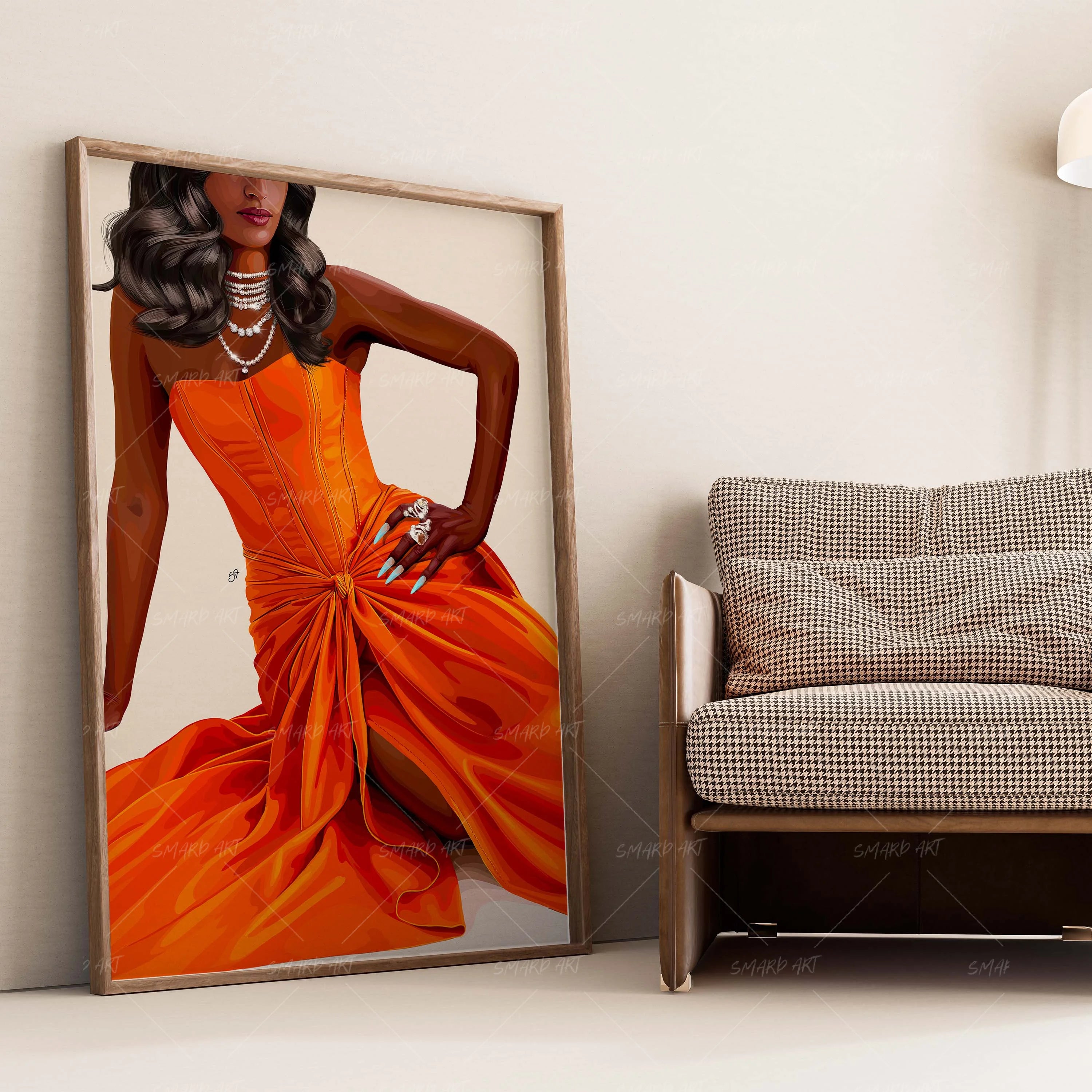 Wear It Well-wall art print featuring decorative artistic design suitable for living rooms, offices, and schools by SmardArt. Elevate your space with Black wall art that speaks to culture, identity, and creativity. At Smard, we celebrate artistry made with melanin, bringing powerful and inspiring designs to life.