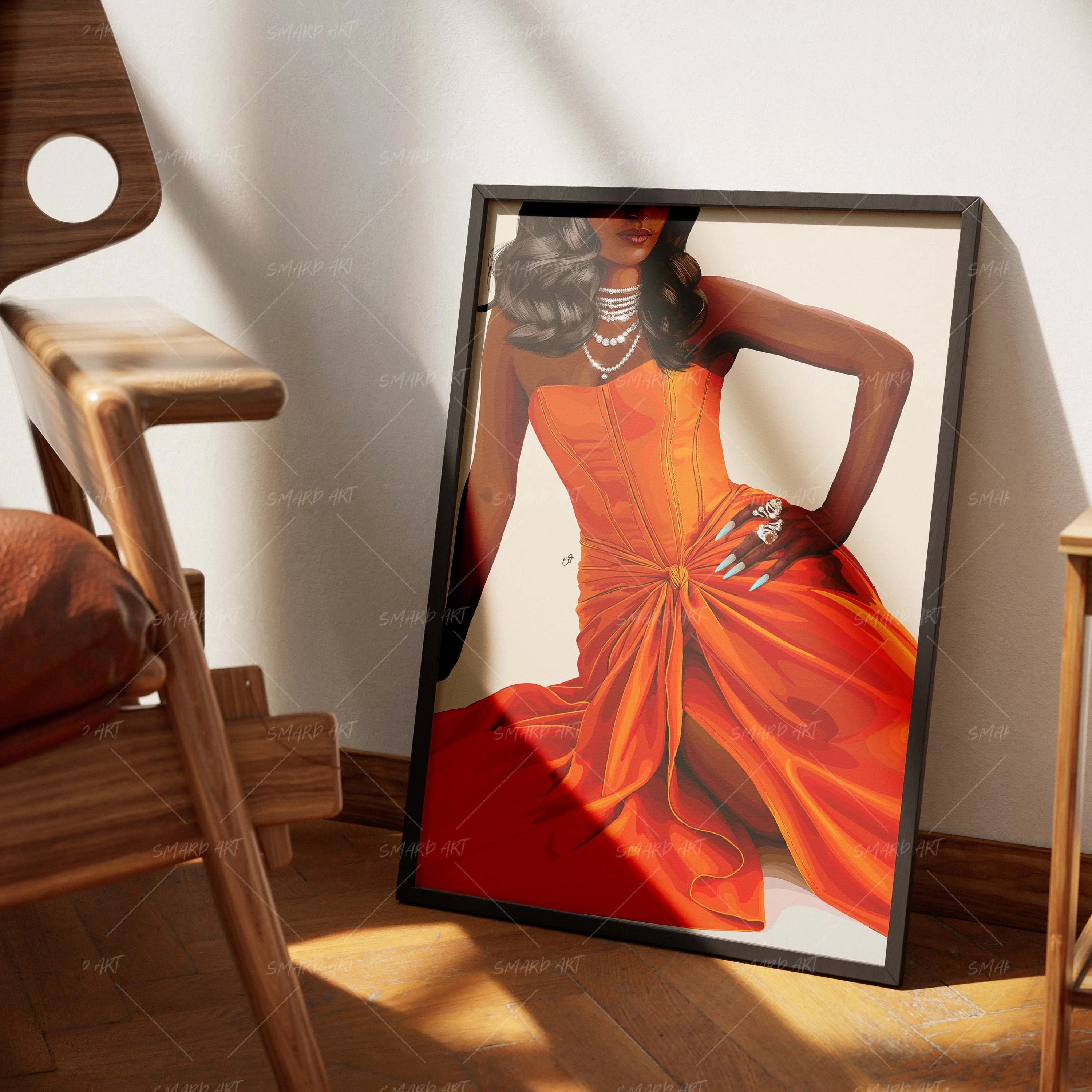 Wear It Well-wall art print featuring decorative artistic design suitable for living rooms, offices, and schools by SmardArt. Elevate your space with Black wall art that speaks to culture, identity, and creativity. At Smard, we celebrate artistry made with melanin, bringing powerful and inspiring designs to life.