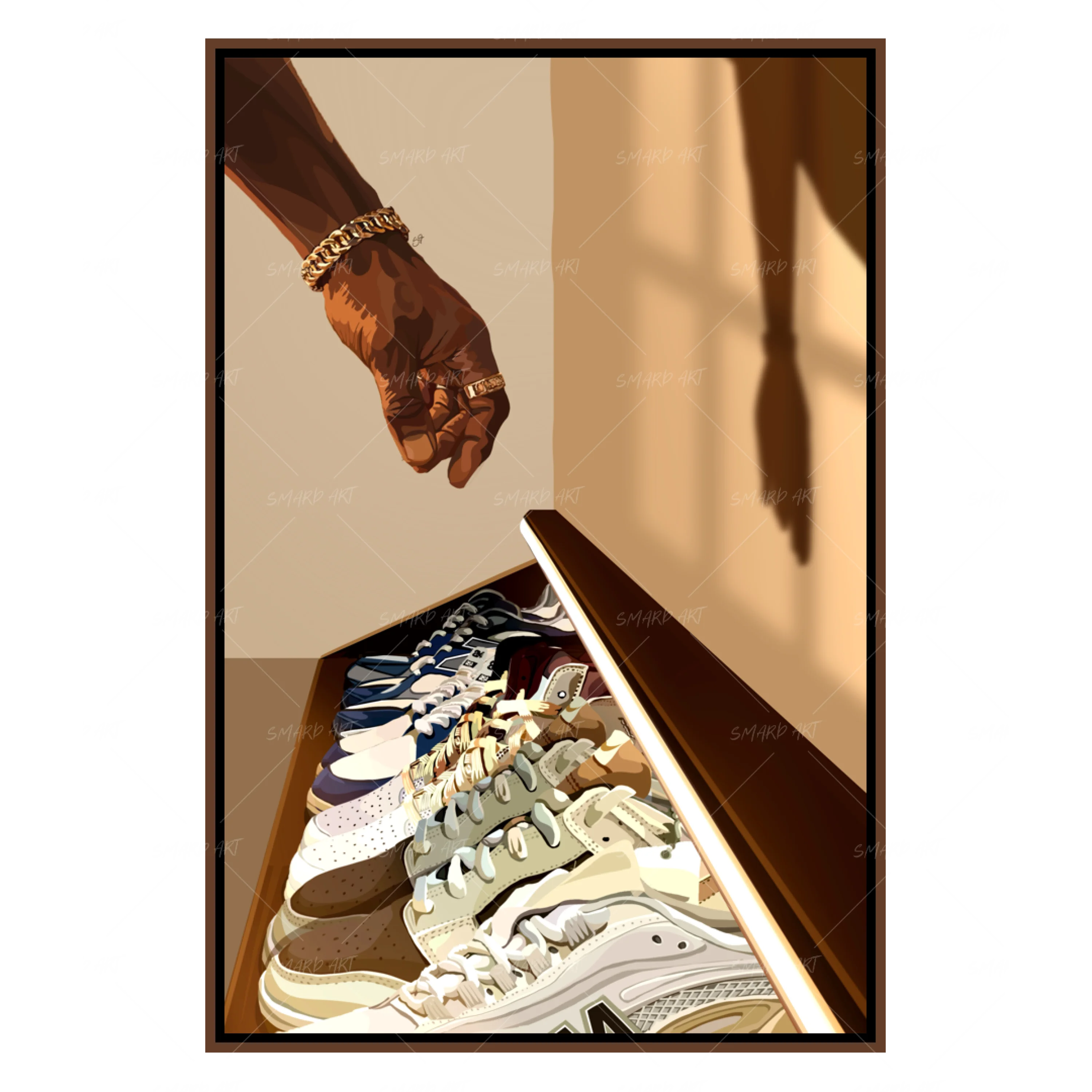 Which Pair-wall art print featuring decorative artistic design suitable for living rooms, offices, and schools by SmardArt. Elevate your space with Black wall art that speaks to culture, identity, and creativity. At Smard, we celebrate artistry made with melanin, bringing powerful and inspiring designs to life.