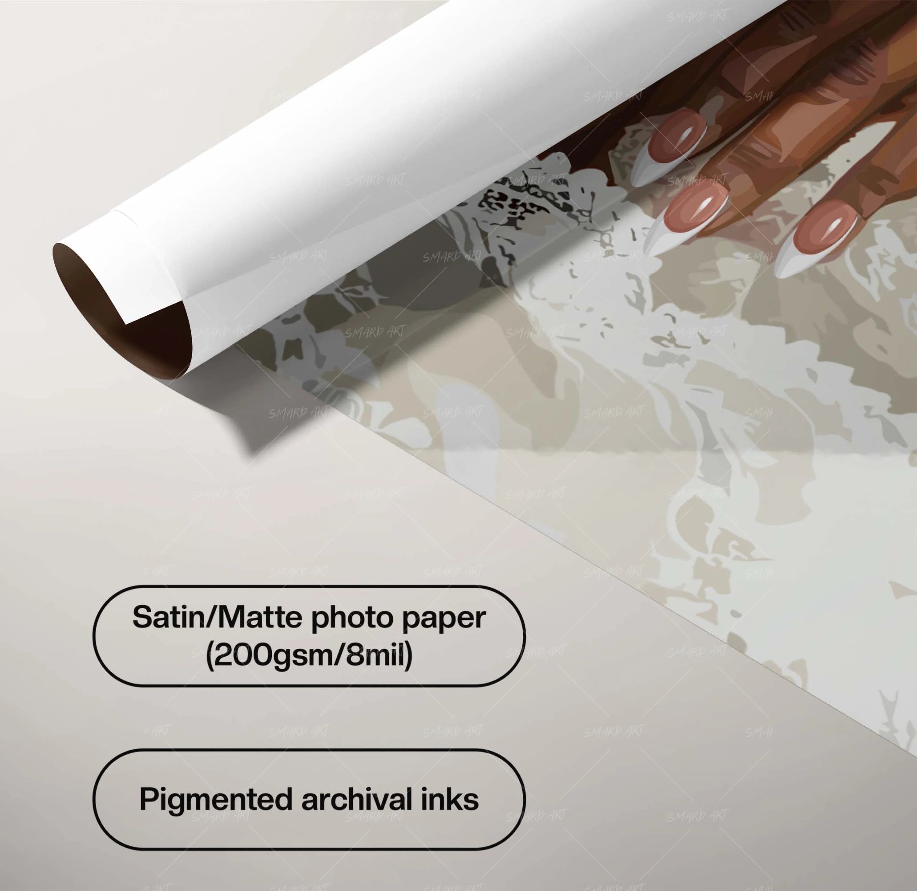 White on White-wall art print featuring decorative artistic design suitable for living rooms, offices, and schools by SmardArt