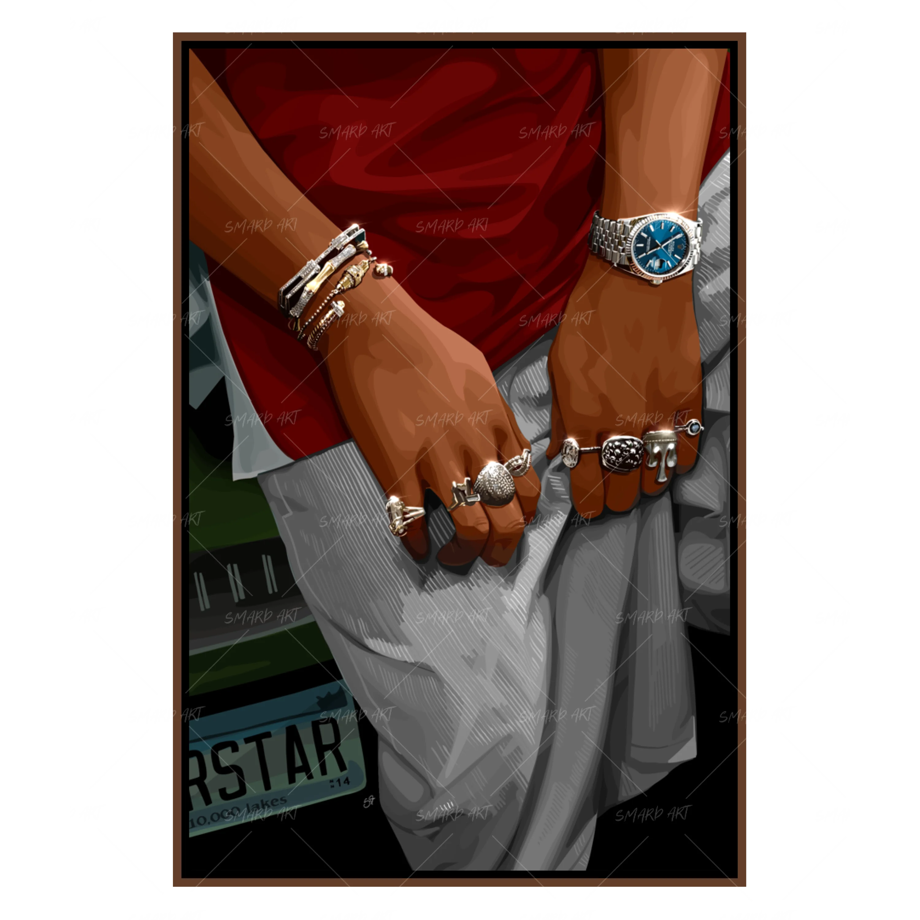 Wrist Game Strong-wall art print featuring decorative artistic design suitable for living rooms, offices, and schools by SmardArt. Elevate your space with Black wall art that speaks to culture, identity, and creativity. At Smard, we celebrate artistry made with melanin, bringing powerful and inspiring designs to life.