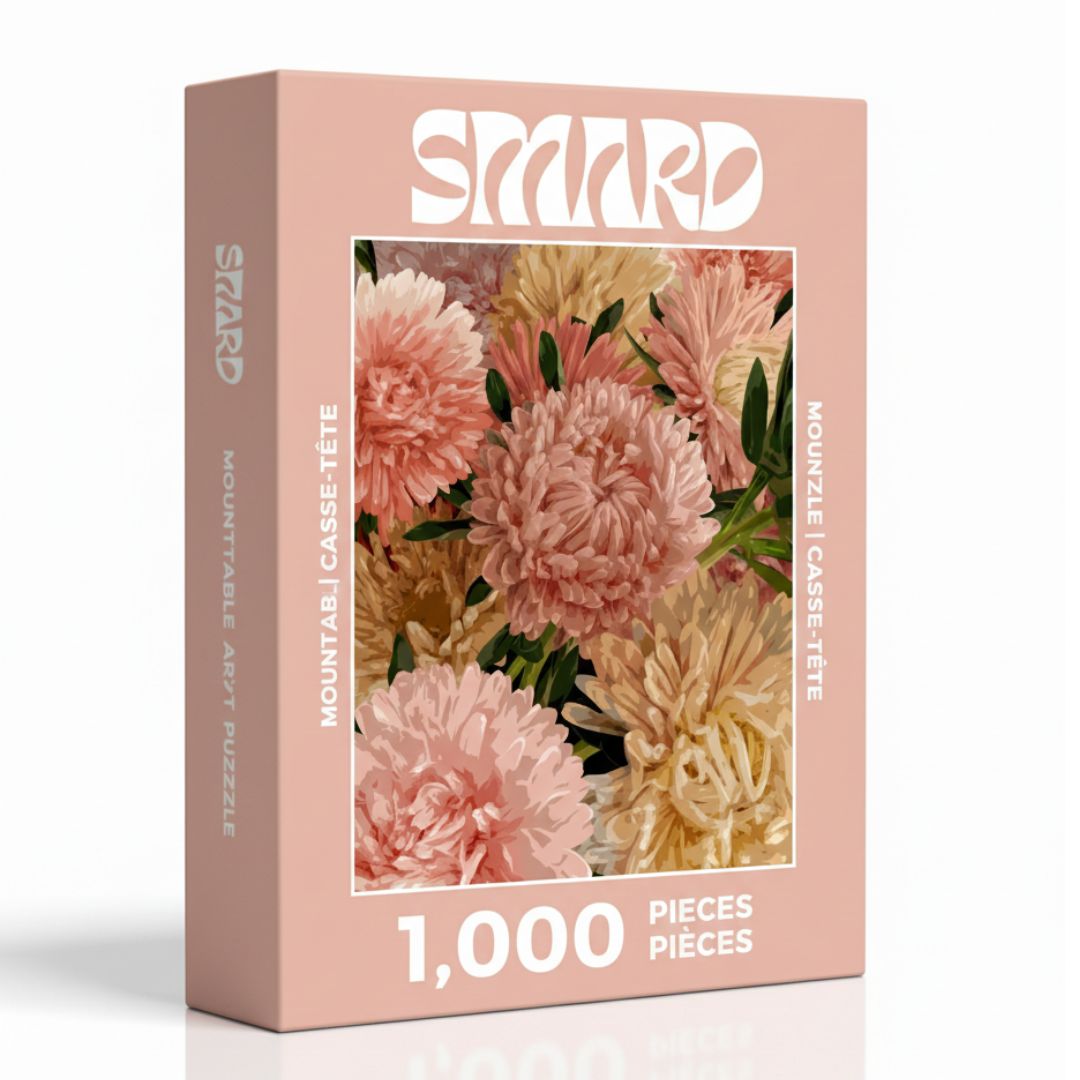 Yellow-Pink Mums Puzzle-wall art print featuring decorative artistic design suitable for living rooms, offices, and schools by SmardArt. Elevate your space with Black wall art that speaks to culture, identity, and creativity. At Smard, we celebrate artistry made with melanin, bringing powerful and inspiring designs to life.
