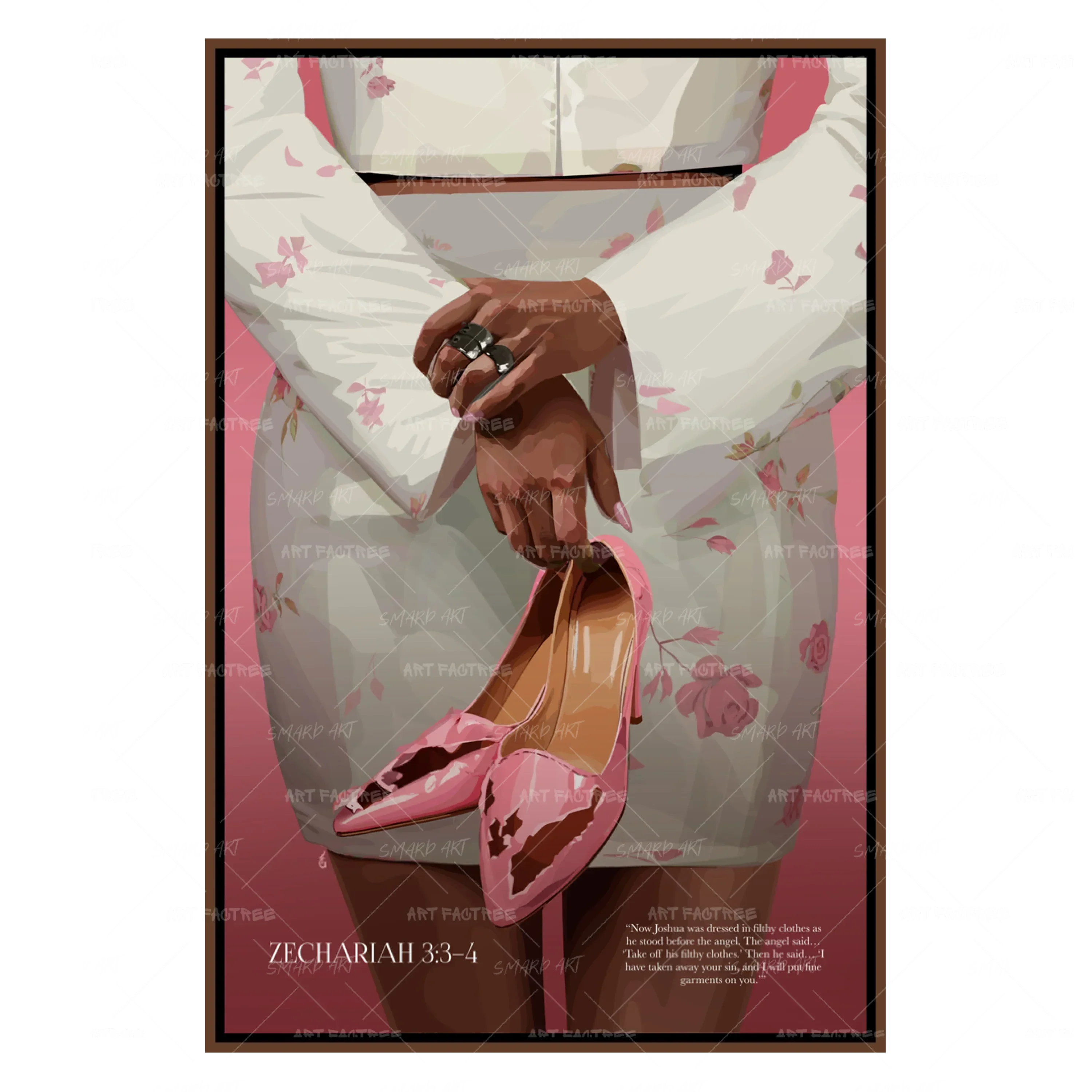 Zechariah 3:3-4-wall art print featuring decorative artistic design suitable for living rooms, offices, and schools by SmardArt. Elevate your space with Black wall art that speaks to culture, identity, and creativity. At Smard, we celebrate artistry made with melanin, bringing powerful and inspiring designs to life.