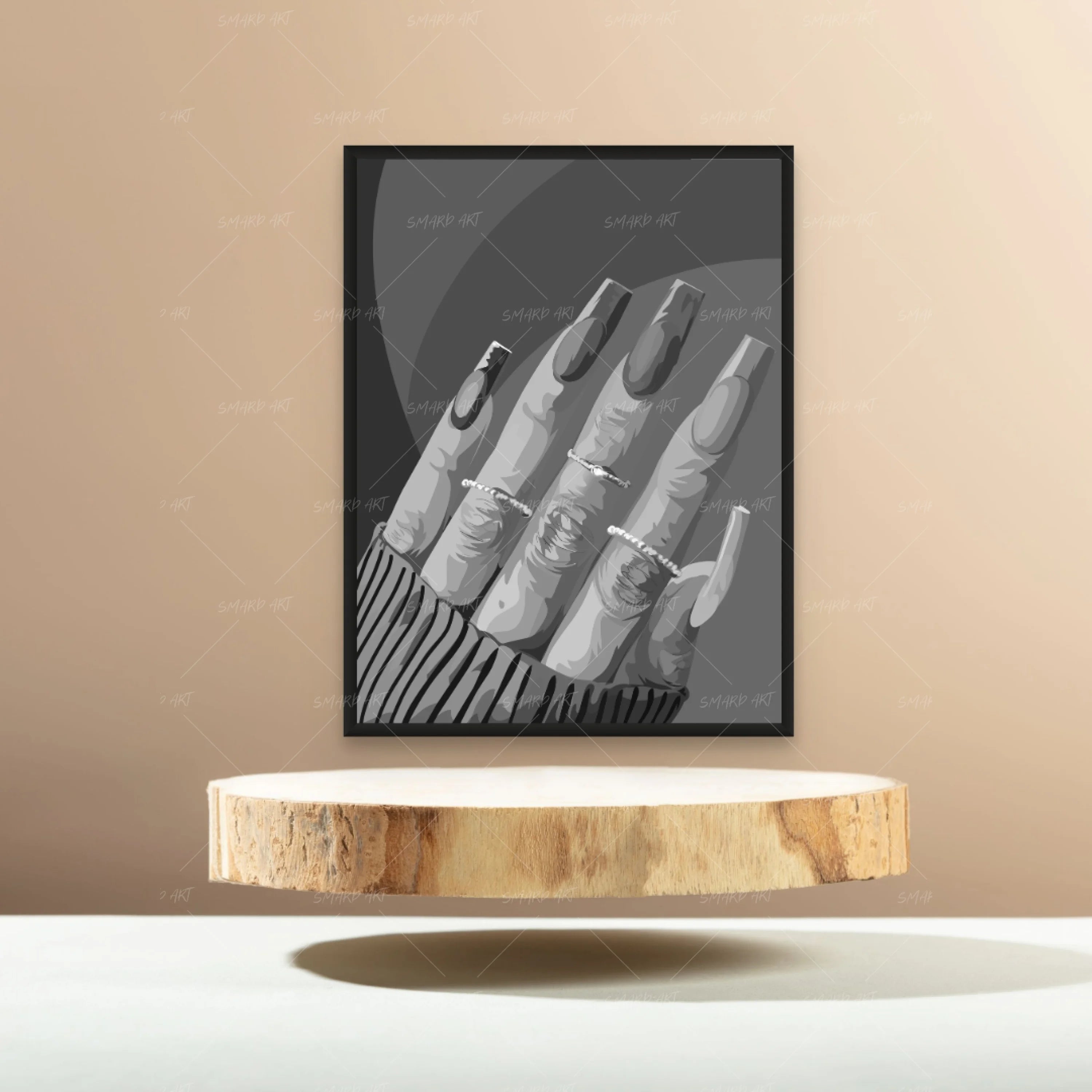 Brown Nails B&W-Smard