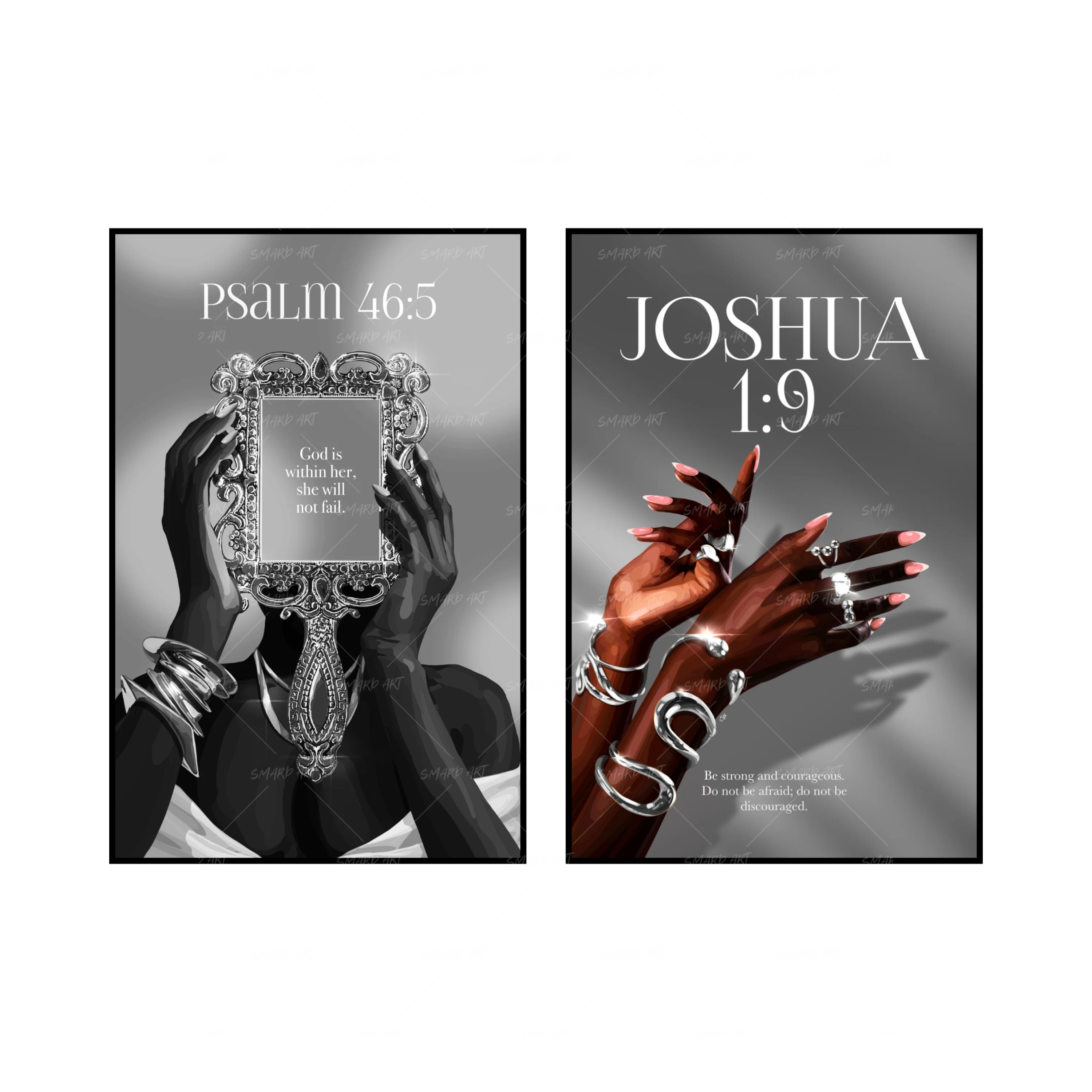Art Print Bundle : Psalm 46:5 + Joshua 1:9